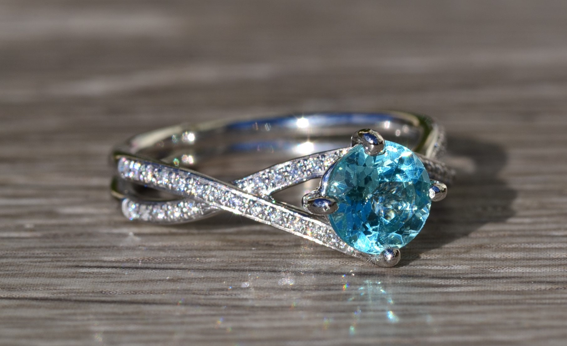 The El Cajon: Pariaba Engagement Ring in Platinum - Image 6