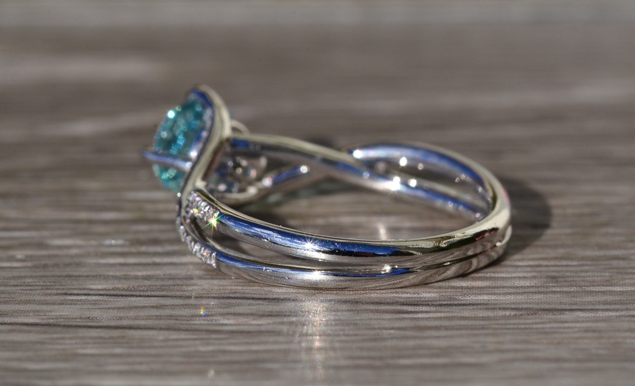 The El Cajon: Pariaba Engagement Ring in Platinum - Image 4