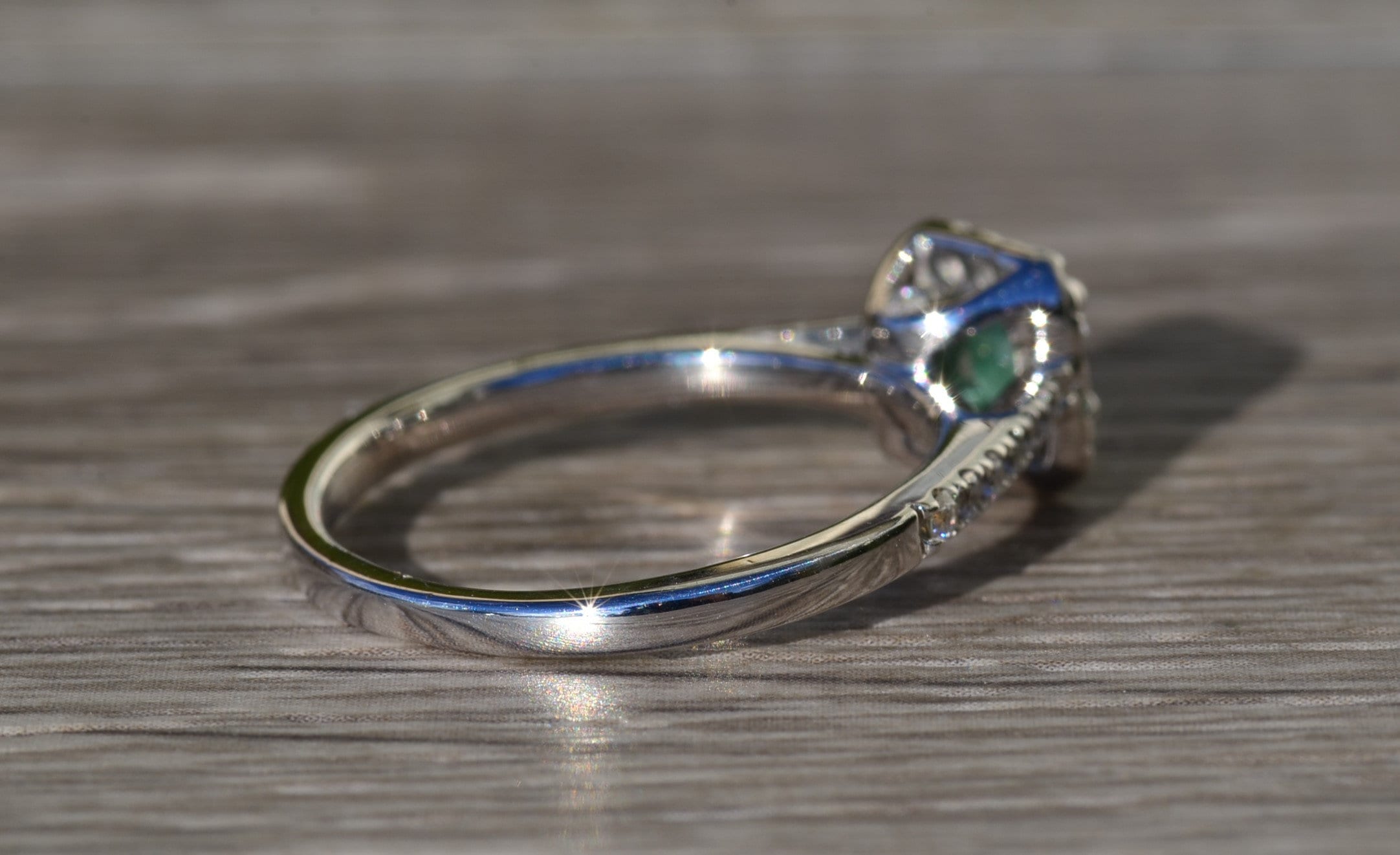 SOLD - The Lemon Grove: Colombian Emerald Engagement Ring - Image 6