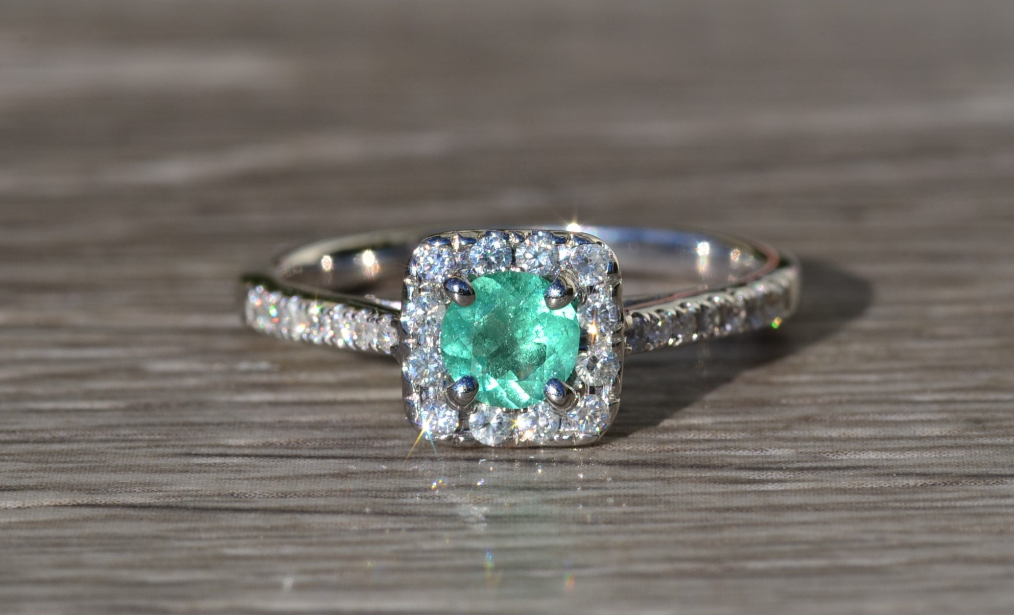 SOLD - The Lemon Grove: Colombian Emerald Engagement Ring - Image 18