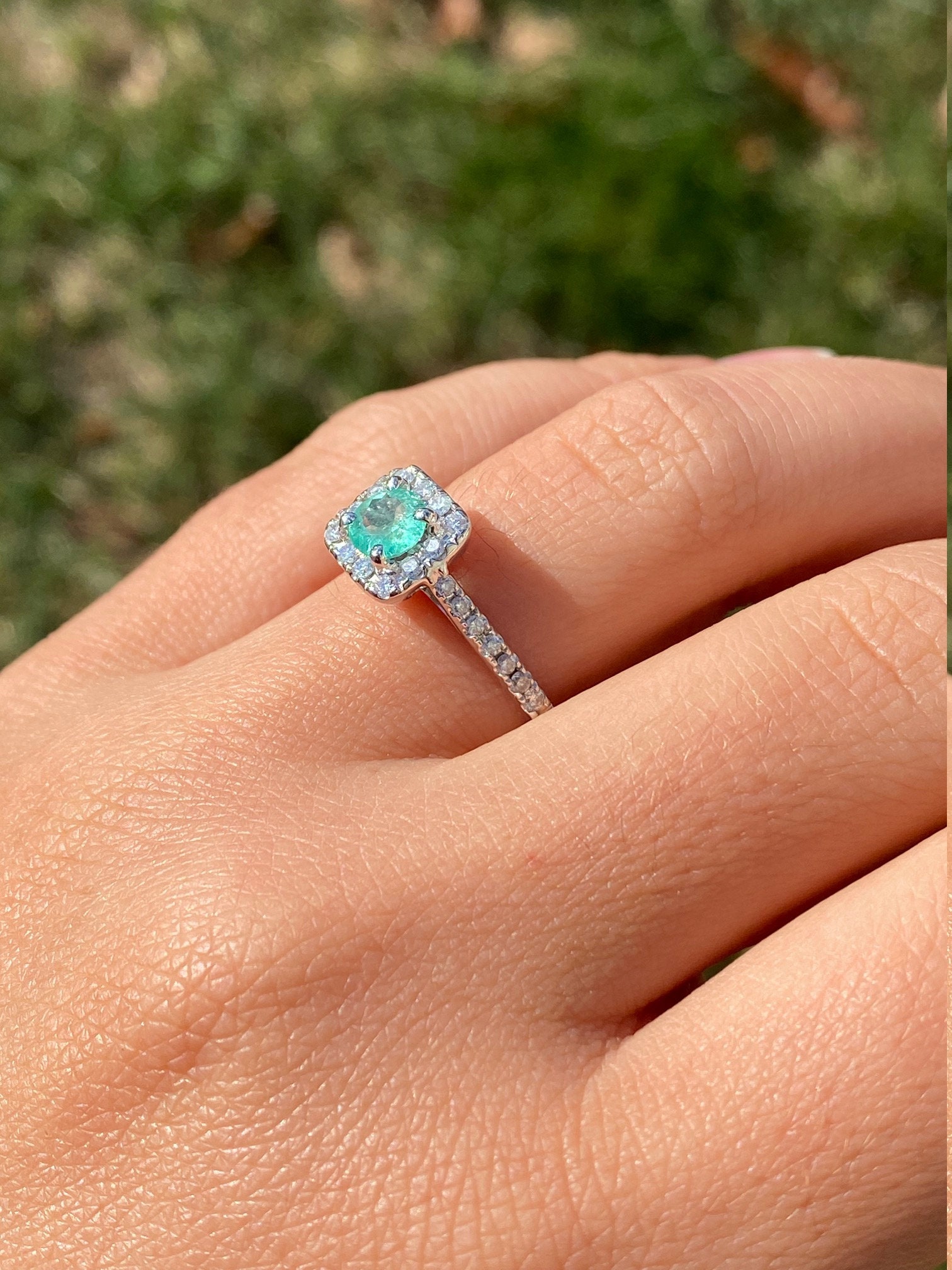 SOLD - The Lemon Grove: Colombian Emerald Engagement Ring - Image 20