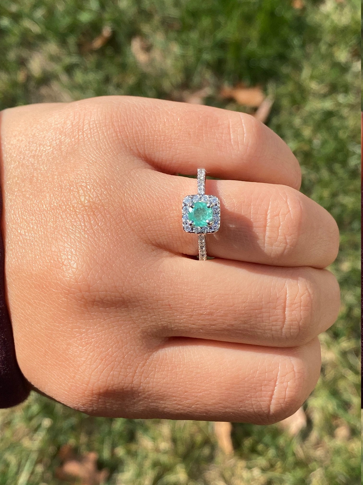 SOLD - The Lemon Grove: Colombian Emerald Engagement Ring - Image 21