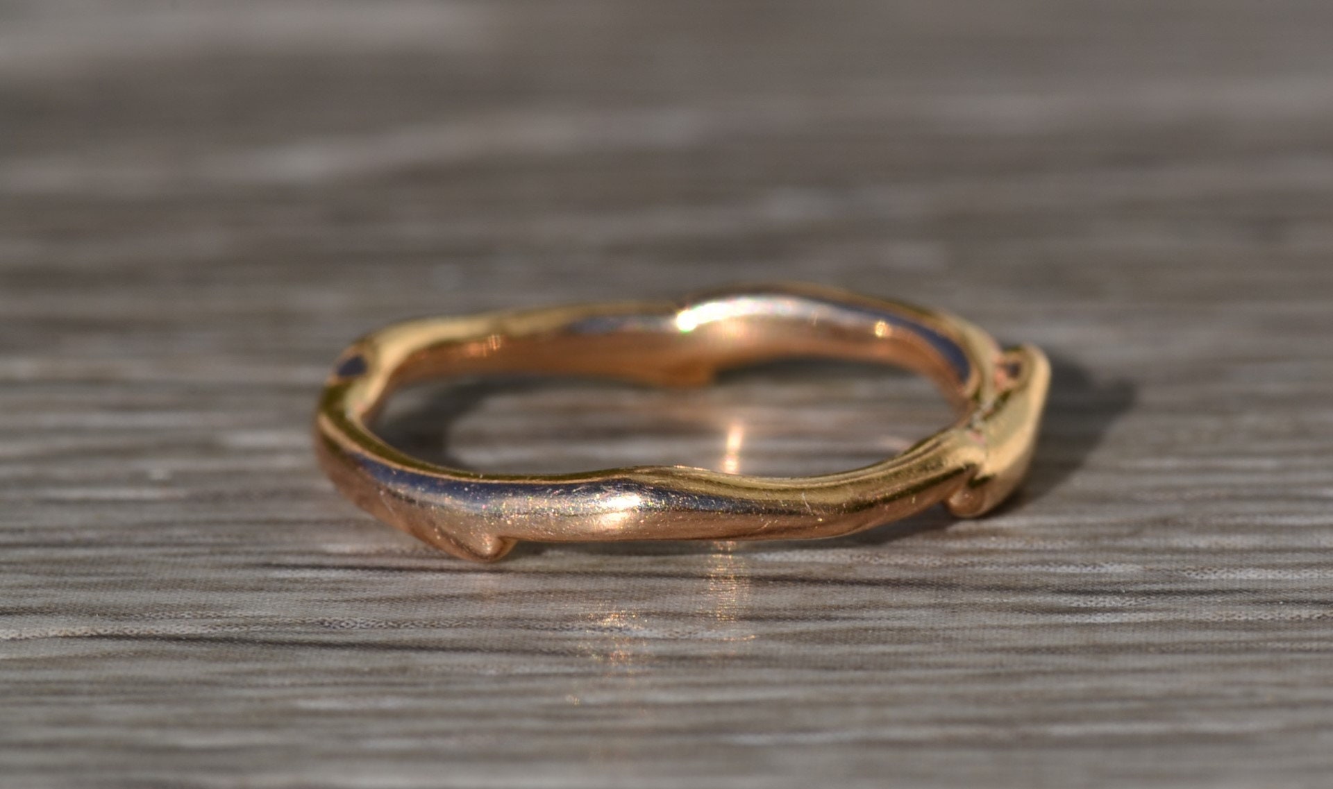 The Needville: Ladies Signed 14K Rose Gold Band set with Diamonds - Image 4
