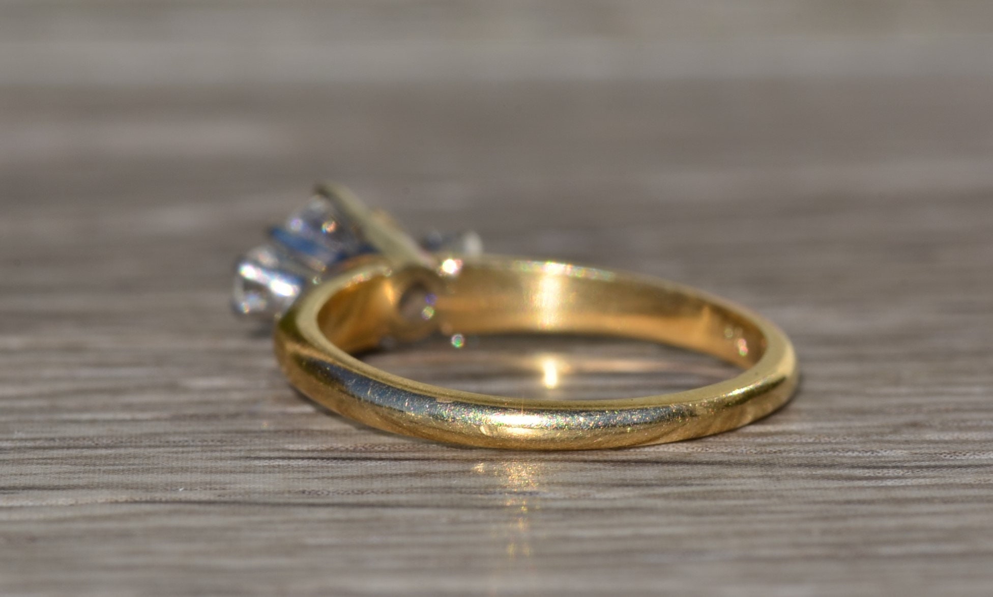 SOLD - The Angleton: Ladies 14K Trilogy Engagement Ring set with 0.36 CT Center Diamond - Image 5