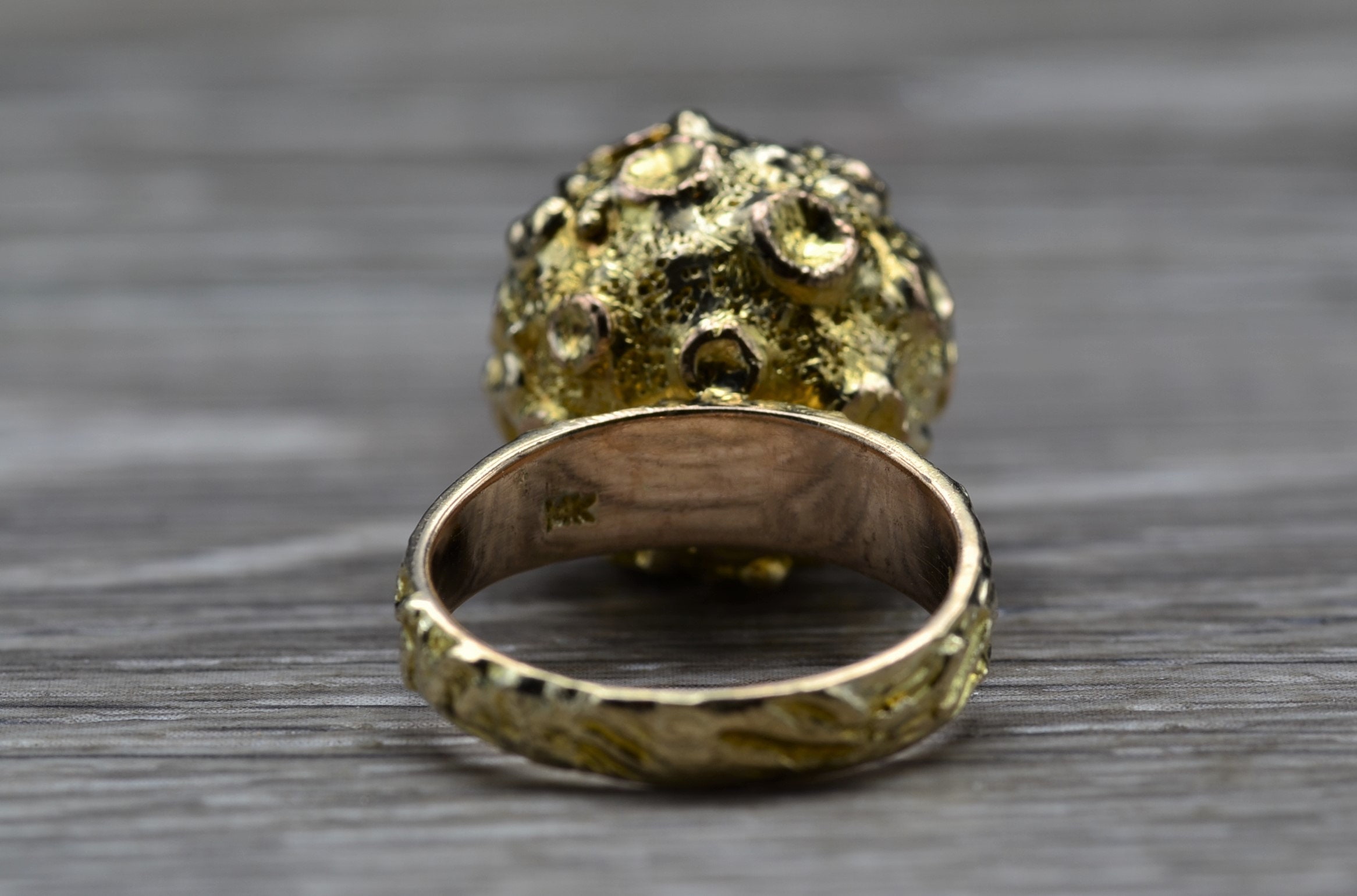 The Blissfield: Ladies Mid Century 14K Landing on the Moon Celestial Cocktail Ring - Image 5