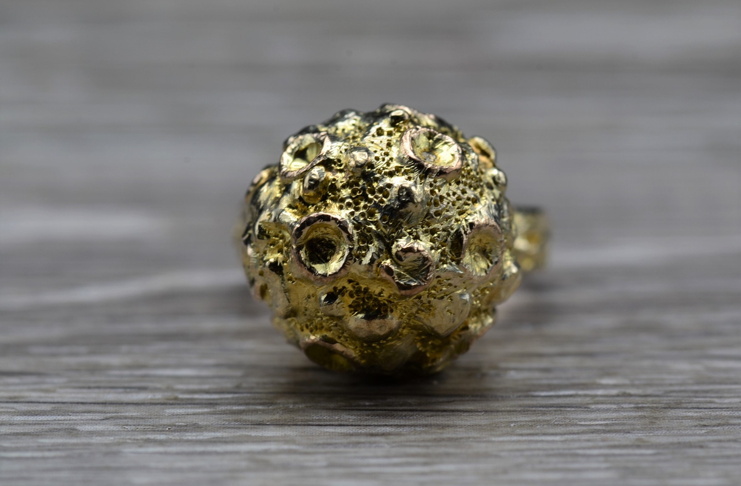 The Blissfield: Ladies Mid Century 14K Landing on the Moon Celestial Cocktail Ring - Image 8