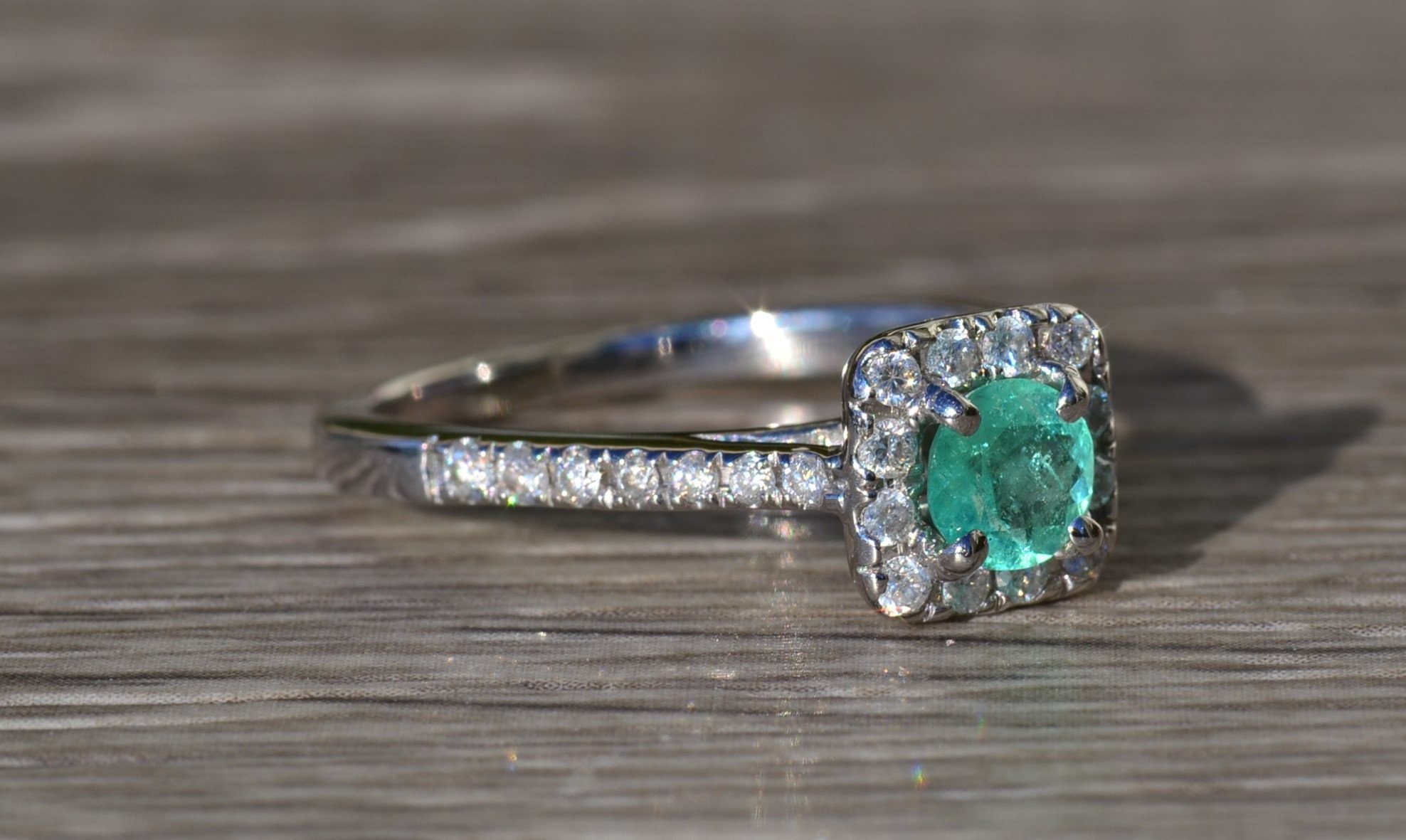 SOLD - The Lemon Grove: Colombian Emerald Engagement Ring - Image 17