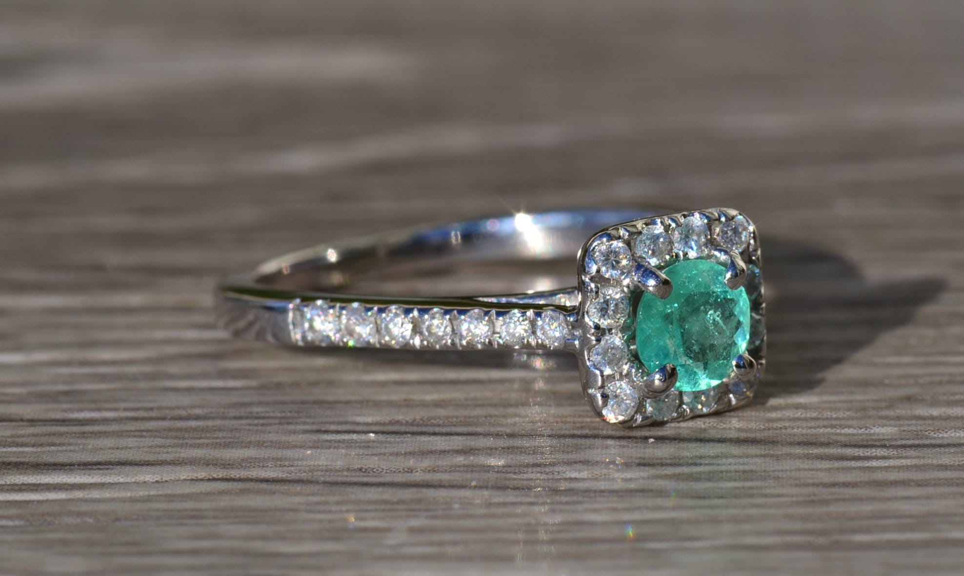 SOLD - The Lemon Grove: Colombian Emerald Engagement Ring - Image 7