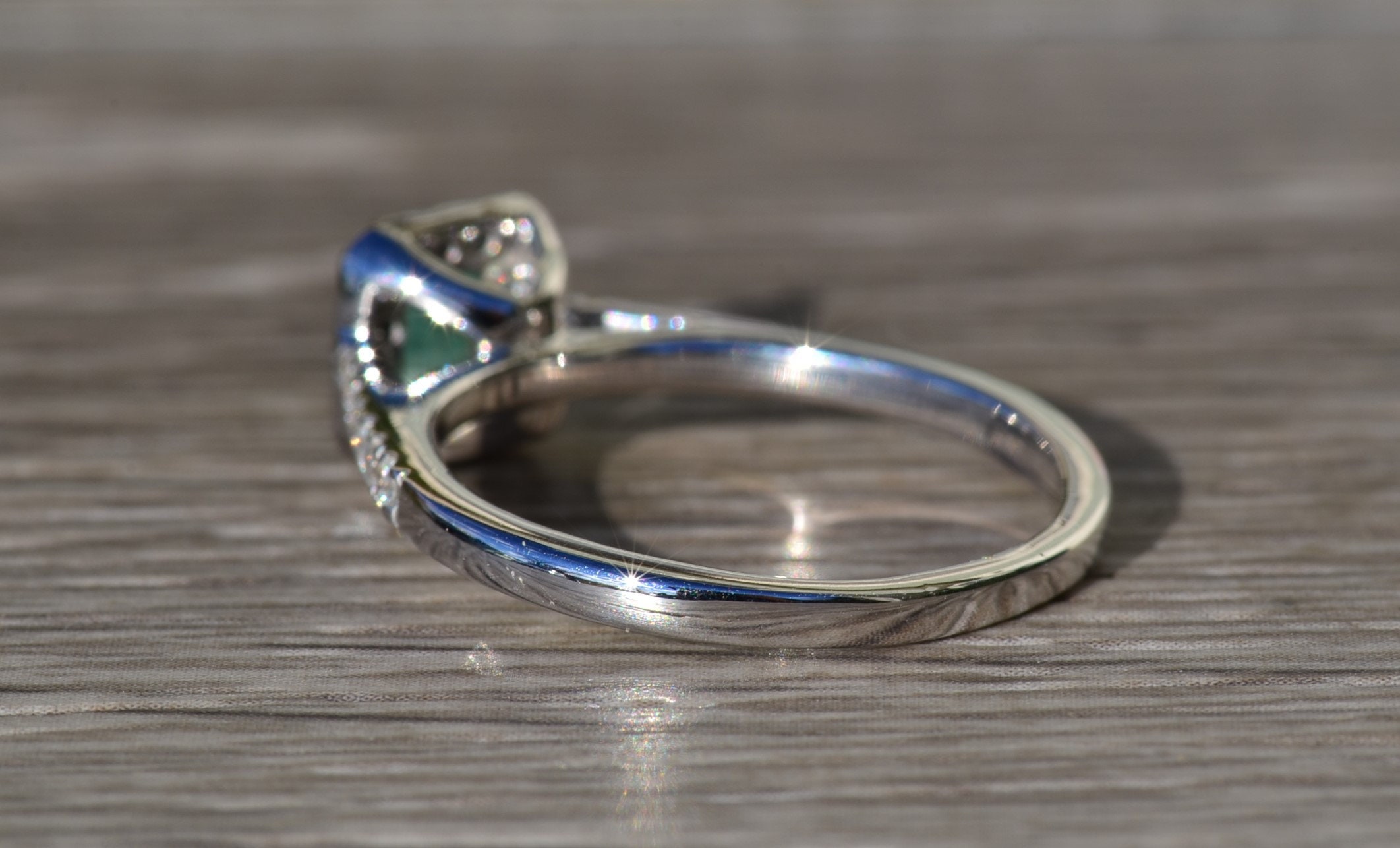 SOLD - The Lemon Grove: Colombian Emerald Engagement Ring - Image 15