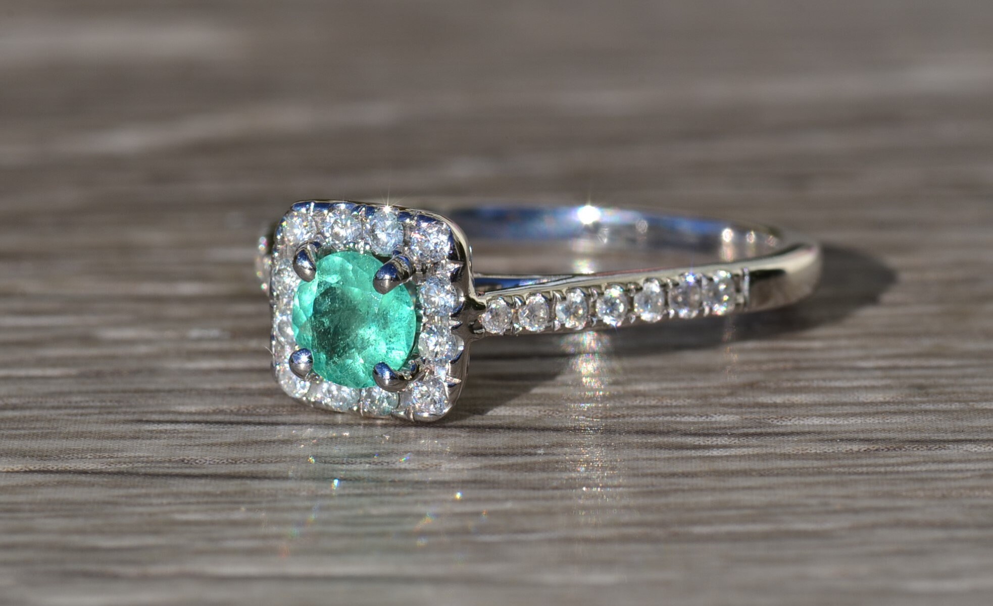 SOLD - The Lemon Grove: Colombian Emerald Engagement Ring - Image 4