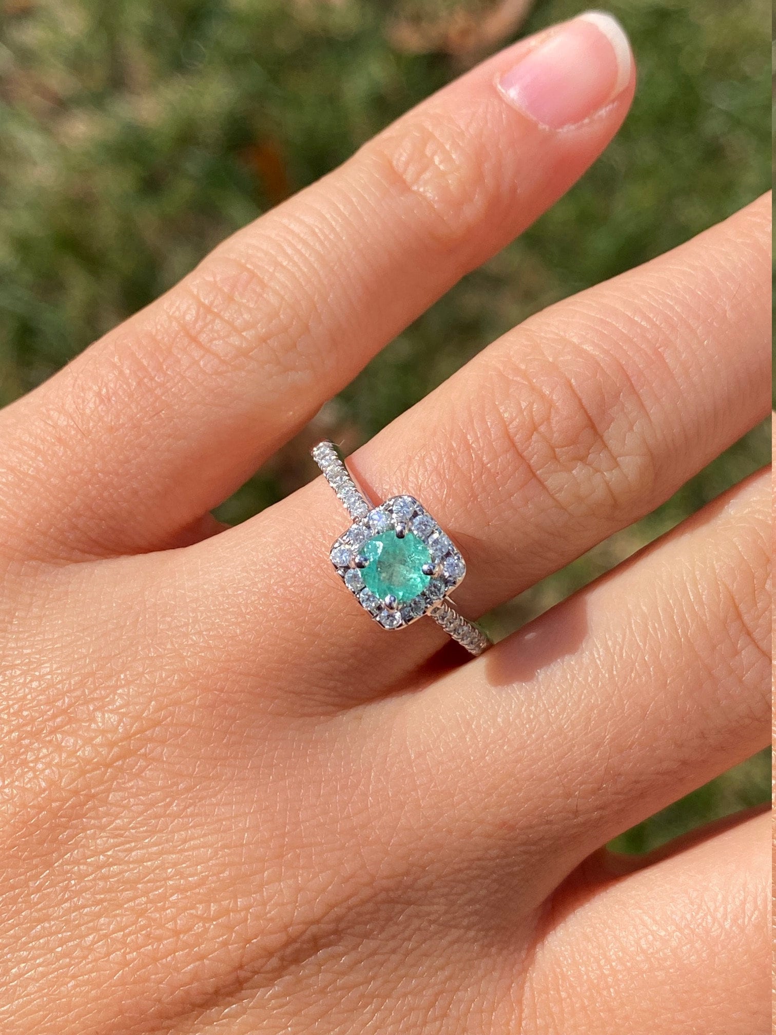 SOLD - The Lemon Grove: Colombian Emerald Engagement Ring - Image 9