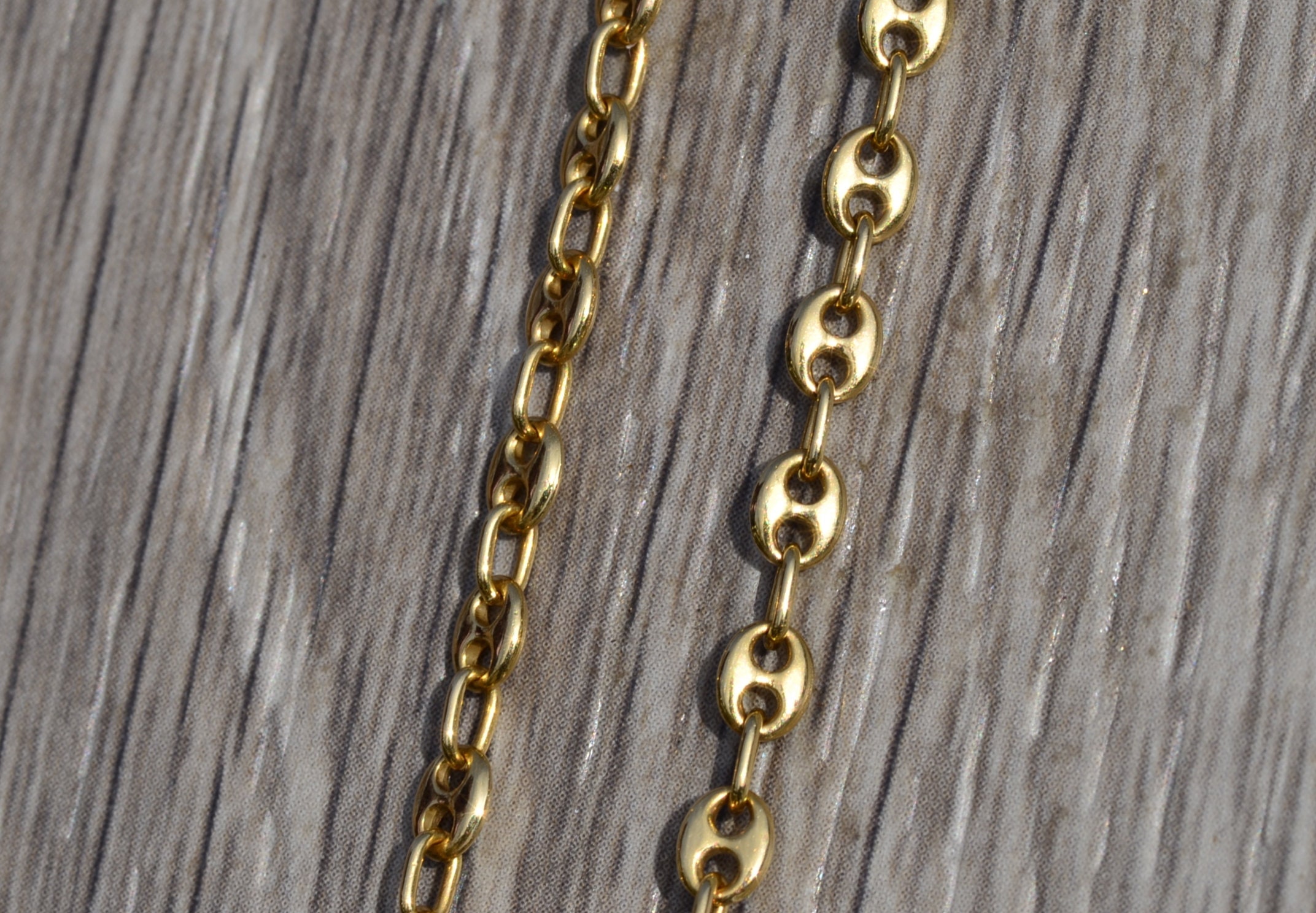 SOLD - Men's 14K Yellow Gold Mariner Style Chain - Image 3