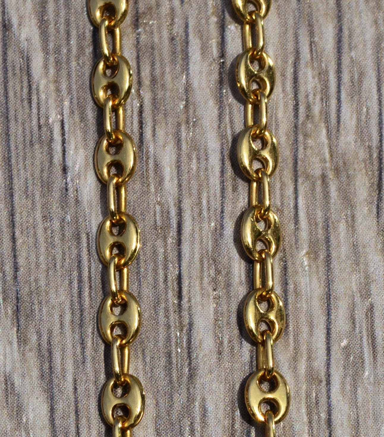 SOLD - Men's 14K Yellow Gold Mariner Style Chain - Image 2