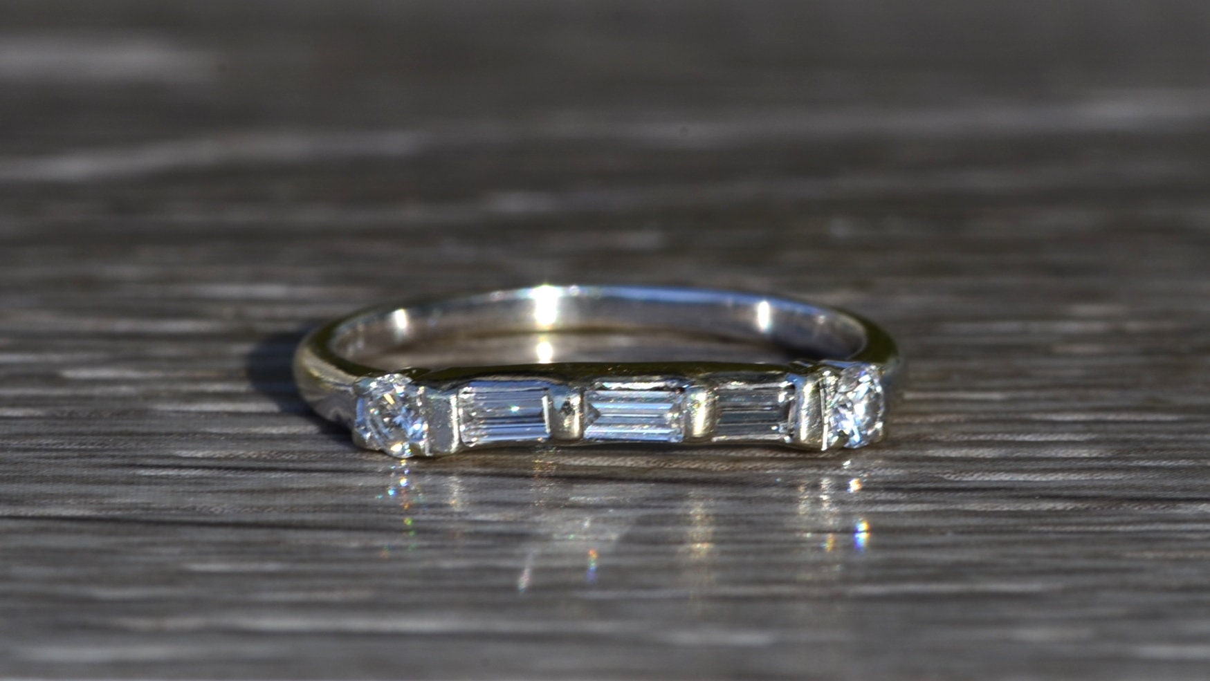 SOLD - The Claiborne: Ladies 14K White Gold Wedding Band set with Diamonds - Image 7