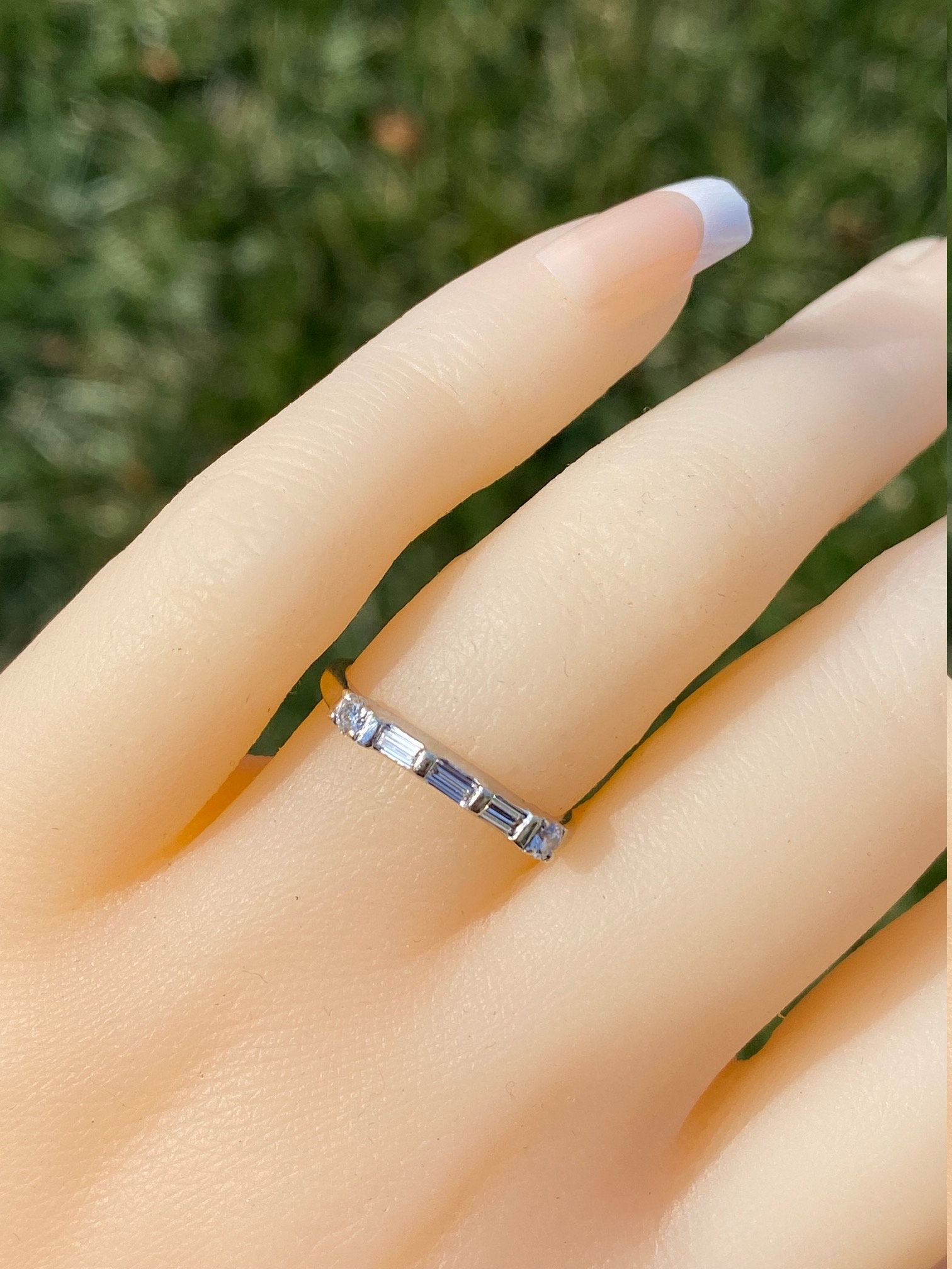 SOLD - The Claiborne: Ladies 14K White Gold Wedding Band set with Diamonds - Image 8