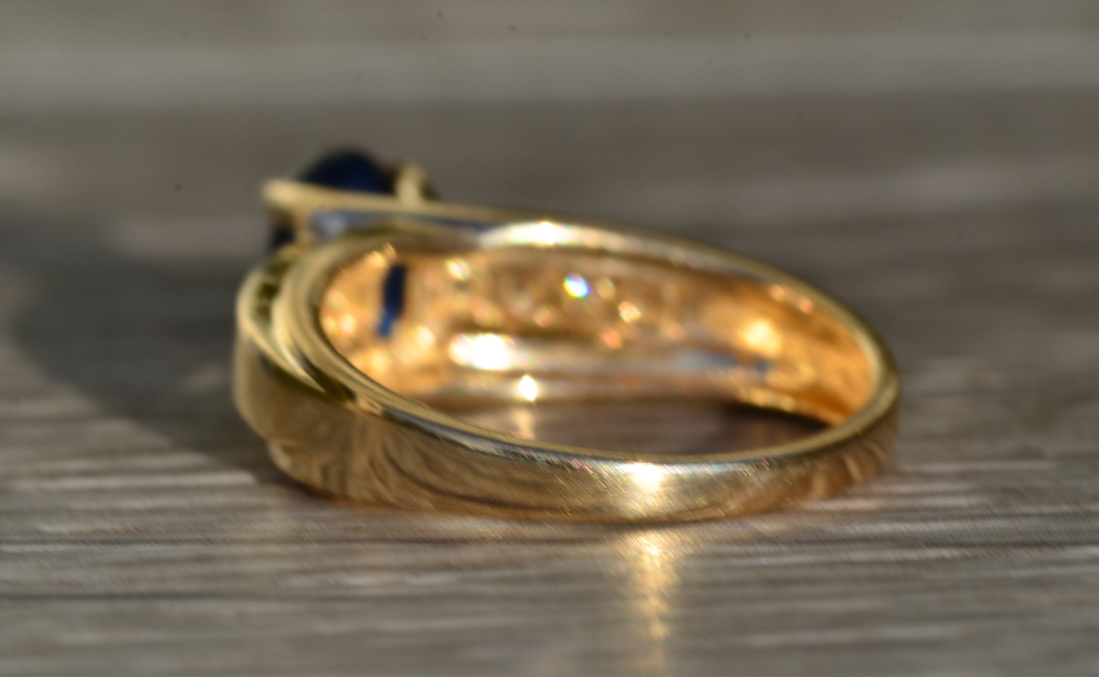 SOLD - The Piperton: Ladies 14K Engagement Ring set with Sapphire and Diamonds - Image 4
