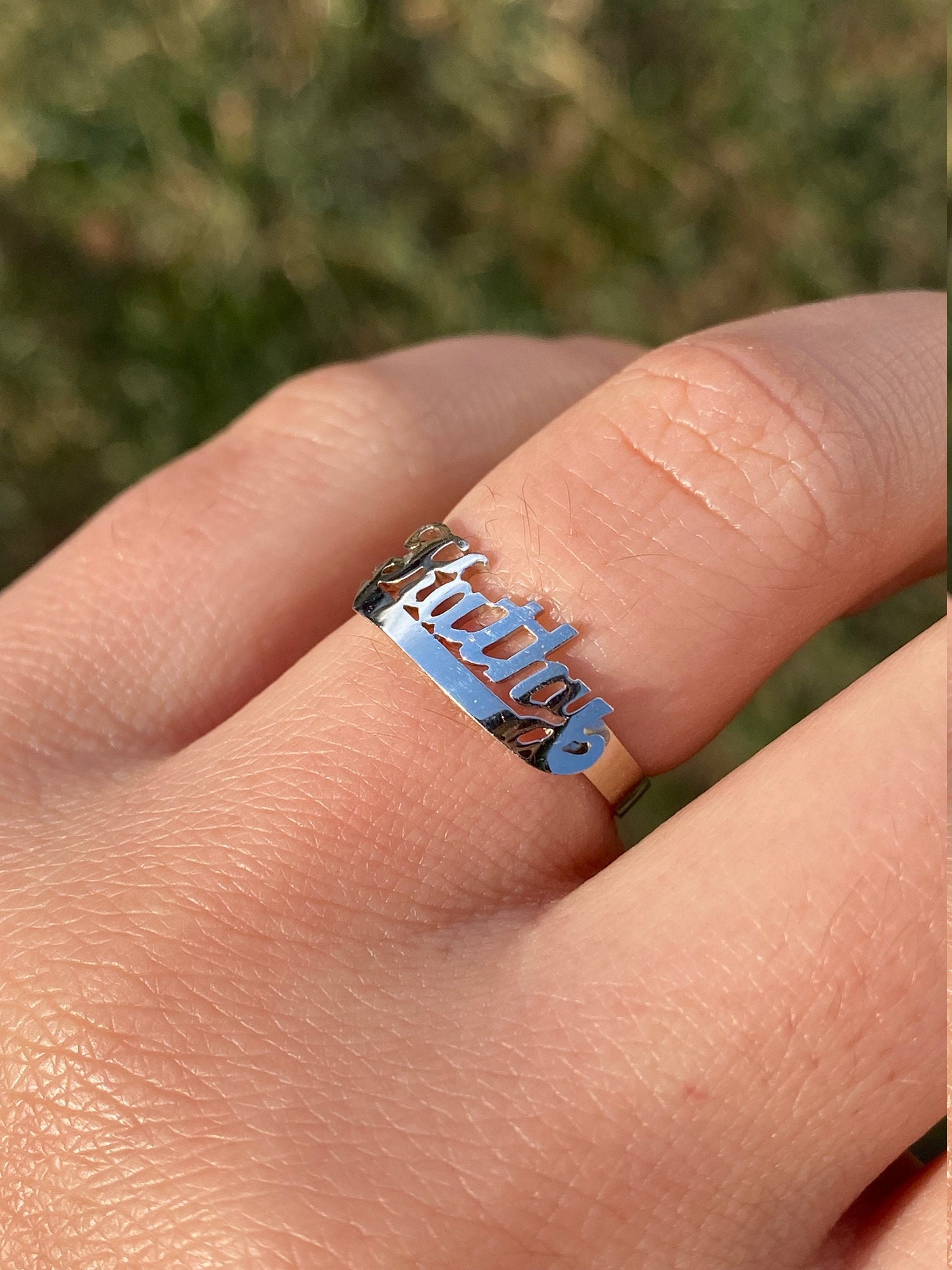 SOLD - The Kathy: Ladies 14K White Gold Kathy Name Cocktail Ring - Image 9