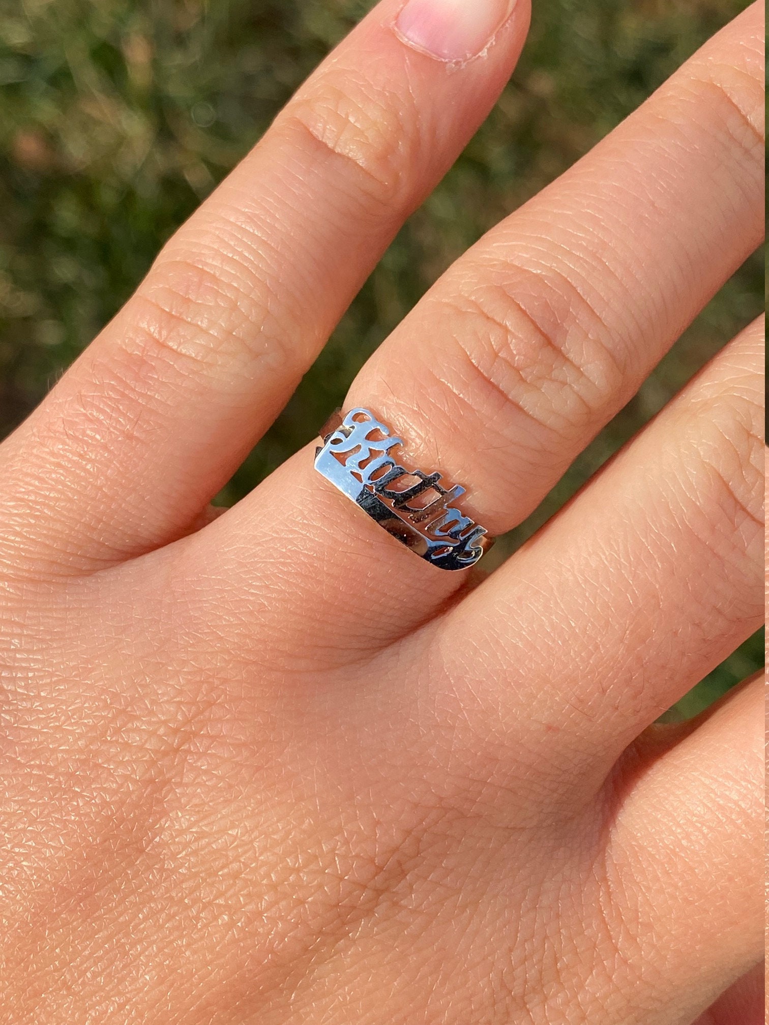 SOLD - The Kathy: Ladies 14K White Gold Kathy Name Cocktail Ring - Image 8