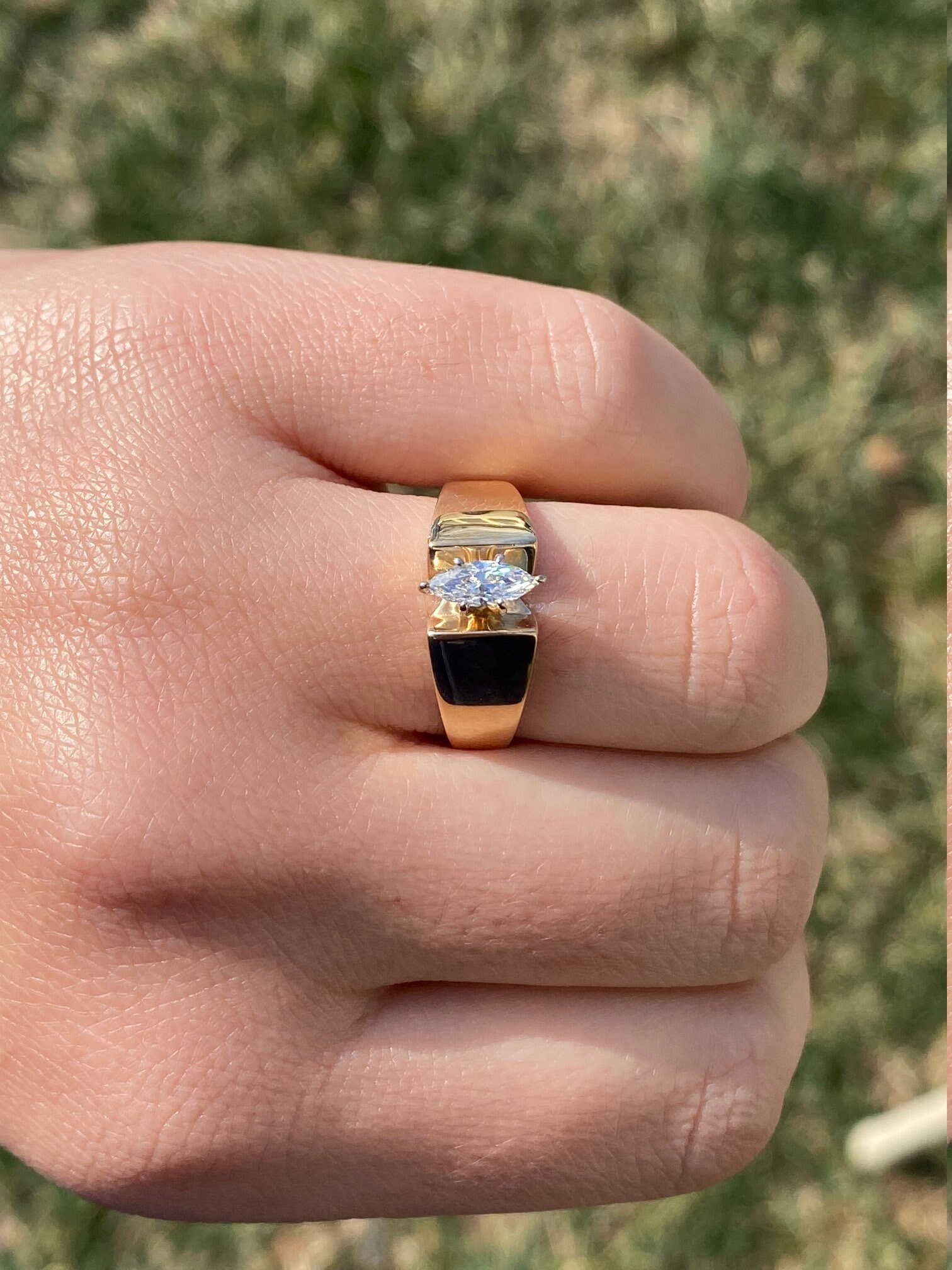 SOLD - The Oneonta: Ladies Engagement Style Ring set with 0.36 CT Marquise Diamond - Image 10