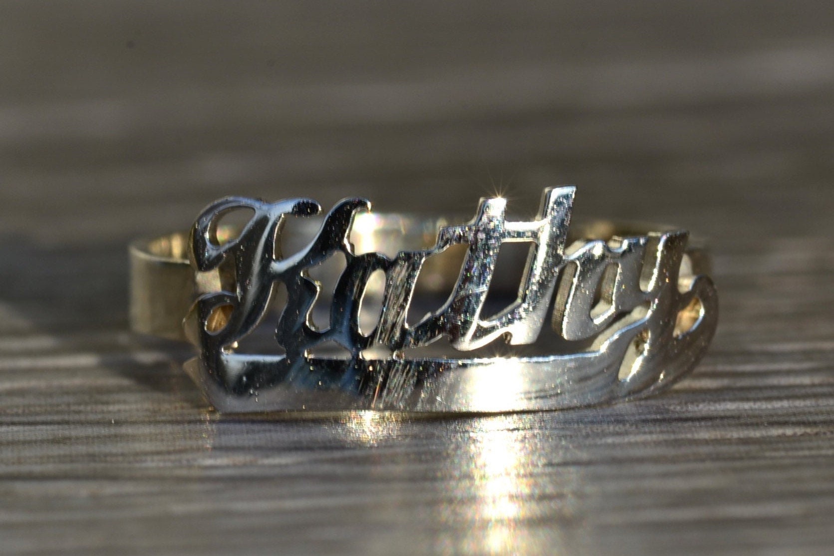 SOLD - The Kathy: Ladies 14K White Gold Kathy Name Cocktail Ring - Image 2