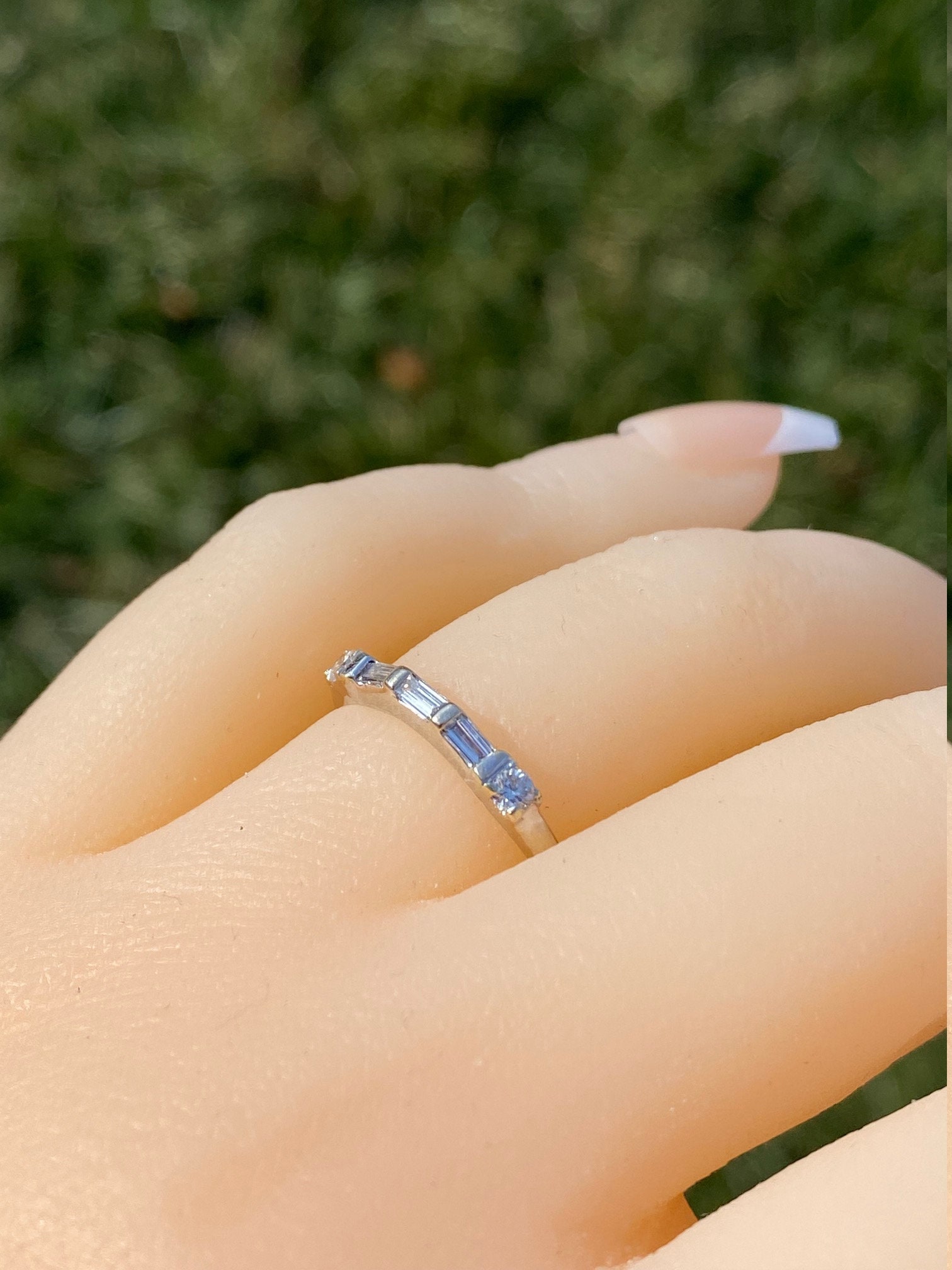 SOLD - The Claiborne: Ladies 14K White Gold Wedding Band set with Diamonds - Image 9