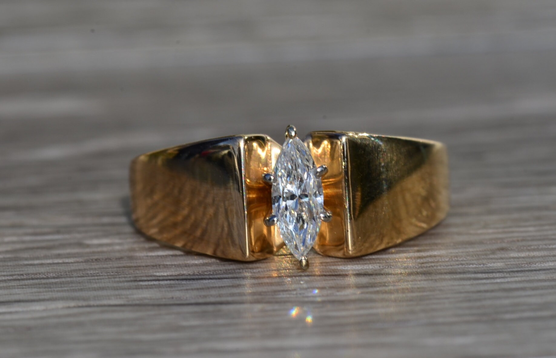 SOLD - The Oneonta: Ladies Engagement Style Ring set with 0.36 CT Marquise Diamond - Image 7