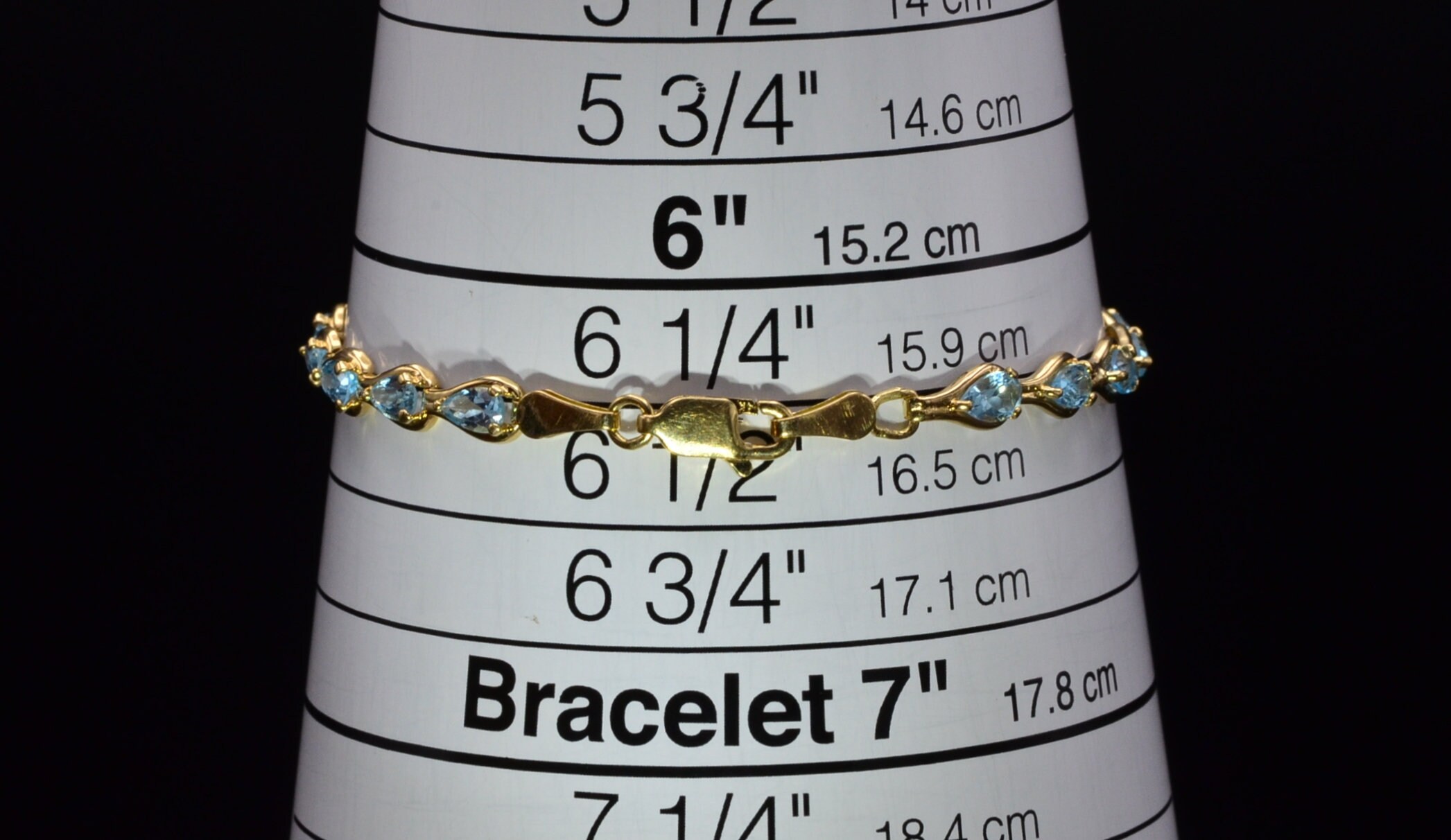SOLD - The Ossun: Ladies 14K Gold Gem Set Bracelet set with Topaz - Image 4