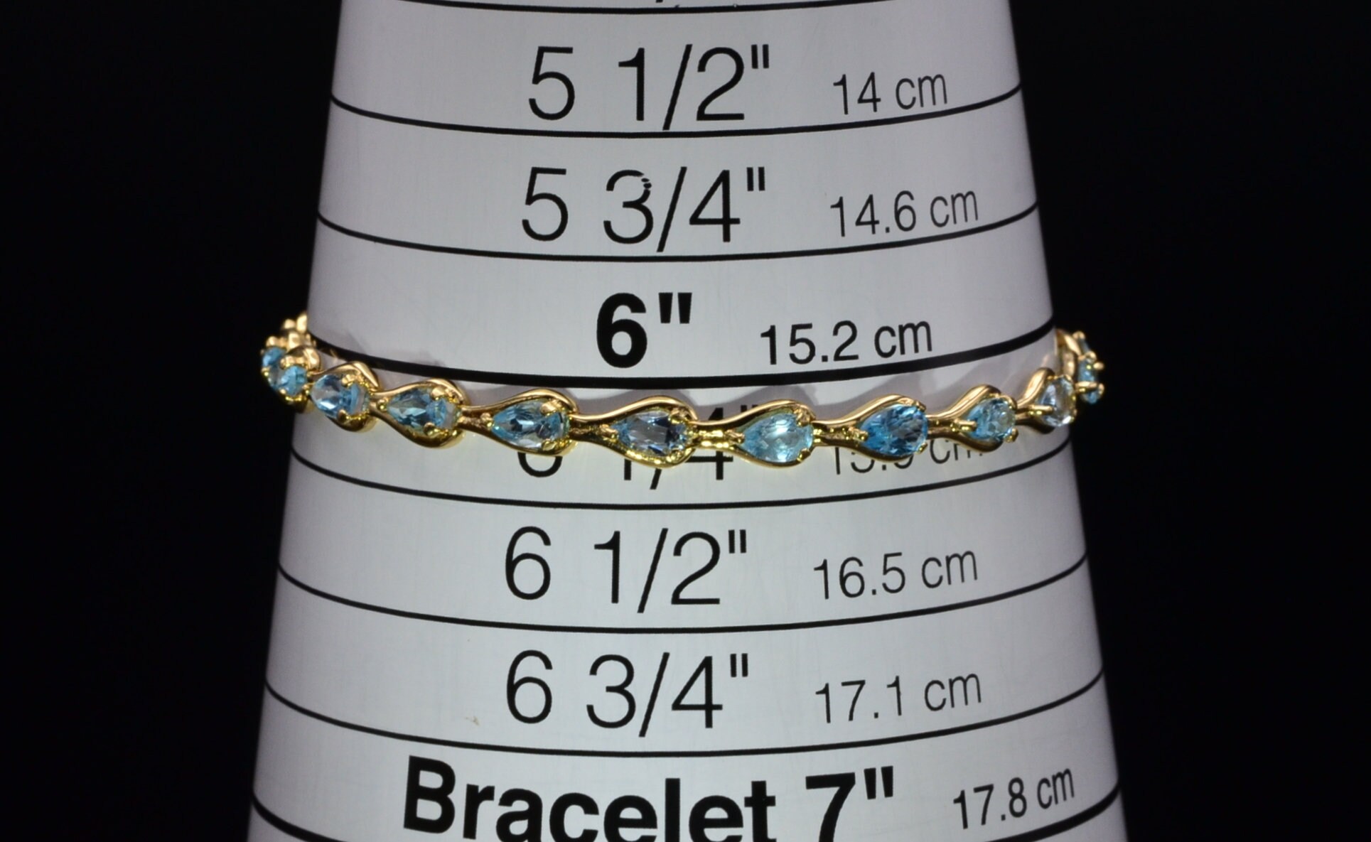 SOLD - The Ossun: Ladies 14K Gold Gem Set Bracelet set with Topaz - Image 3