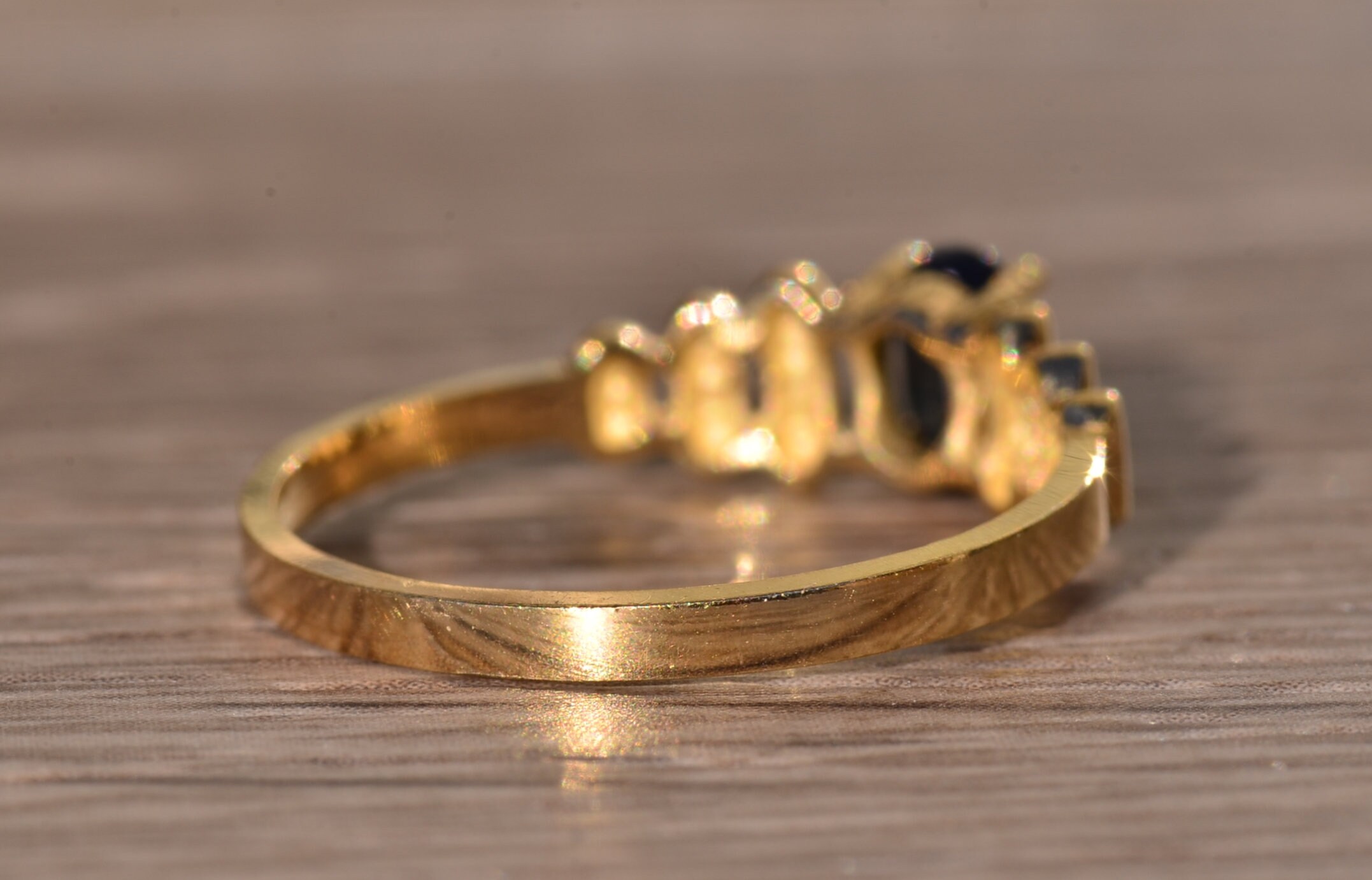SOLD - The Katherine: Vintage Mid Century Modern Black Sapphire Ring in Yellow Gold - Image 5