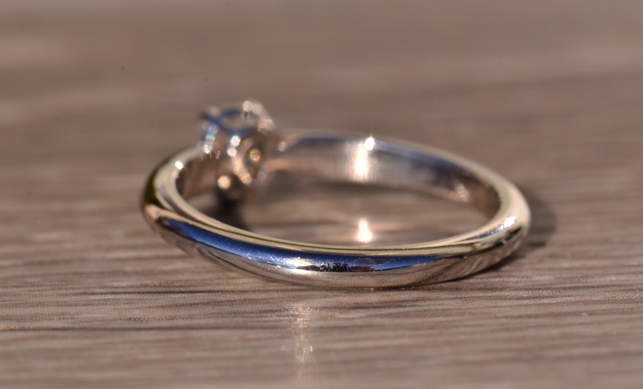 The Marble Bar: White Gold Pear Shaped Diamond Solitaire Promise Engagement Ring - Image 4