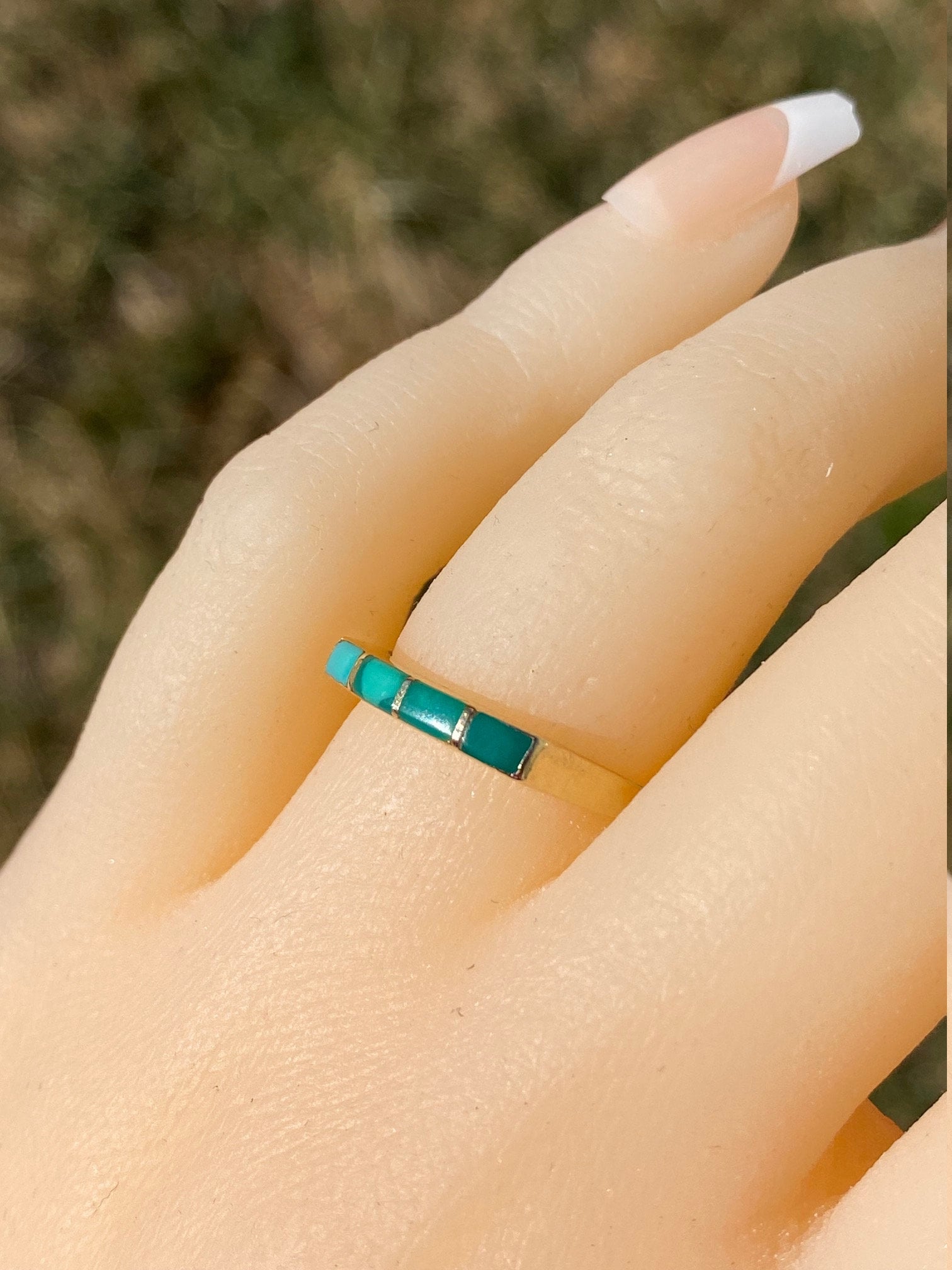 SOLD - The Lavonne: Lavonne Lalio Signed Turquoise Band in Yellow Gold - Image 10