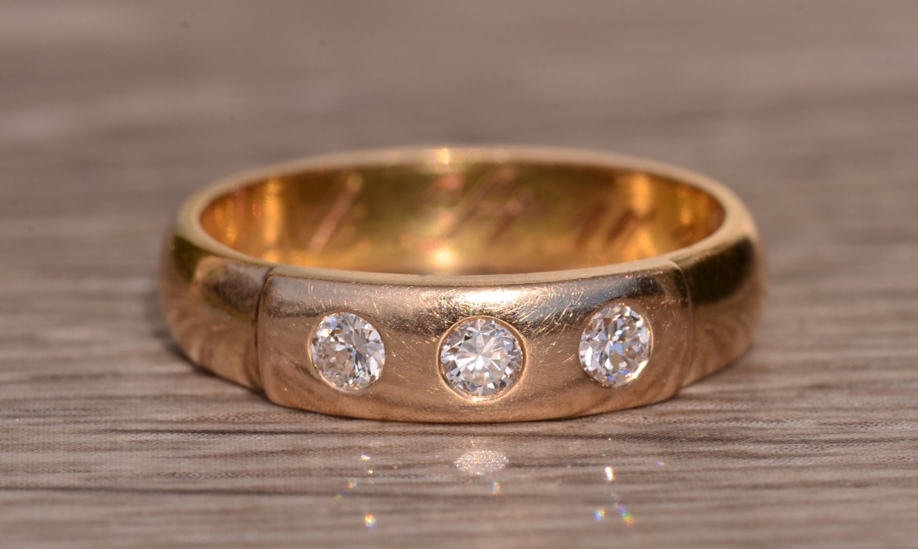 SOLD - The Lakewood: Kopp & McClay Signed Antique Diamond Wedding Band from October 1915 - Image 2