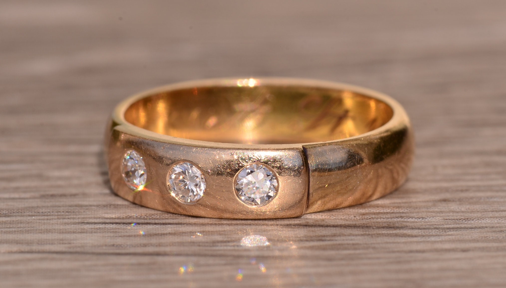 SOLD - The Lakewood: Kopp & McClay Signed Antique Diamond Wedding Band from October 1915 - Image 3
