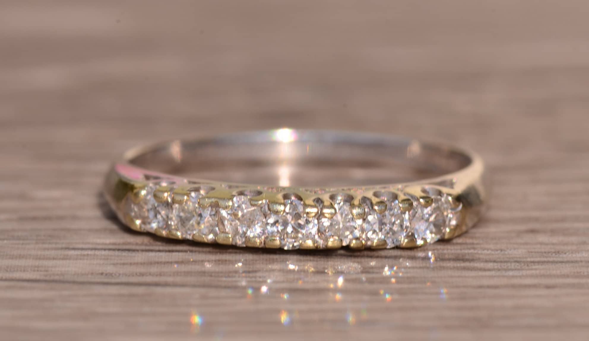 SOLD - The Hazelton: Antique White Gold and Diamond Band - Image 2
