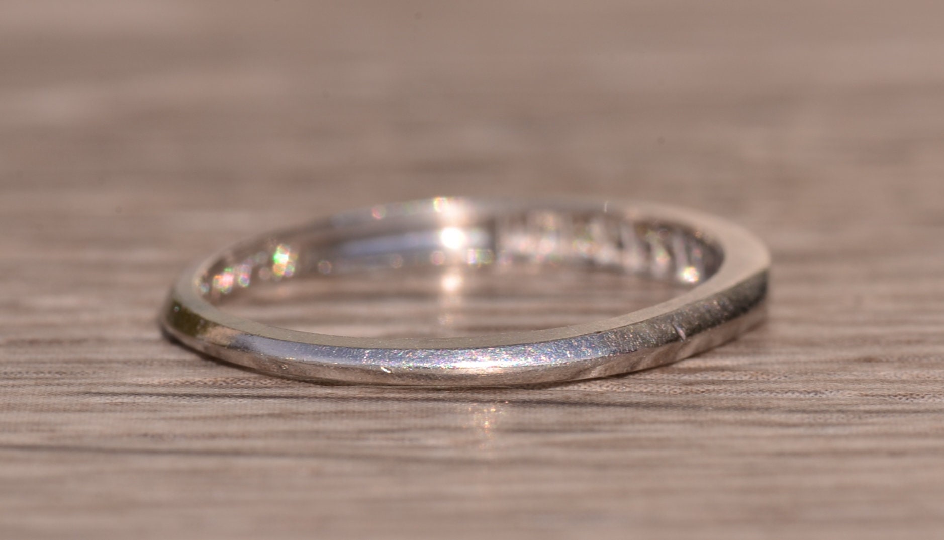 SOLD - The Danville: Antique Palladium and Diamond Stackable Ring Circa 1944 - Image 5