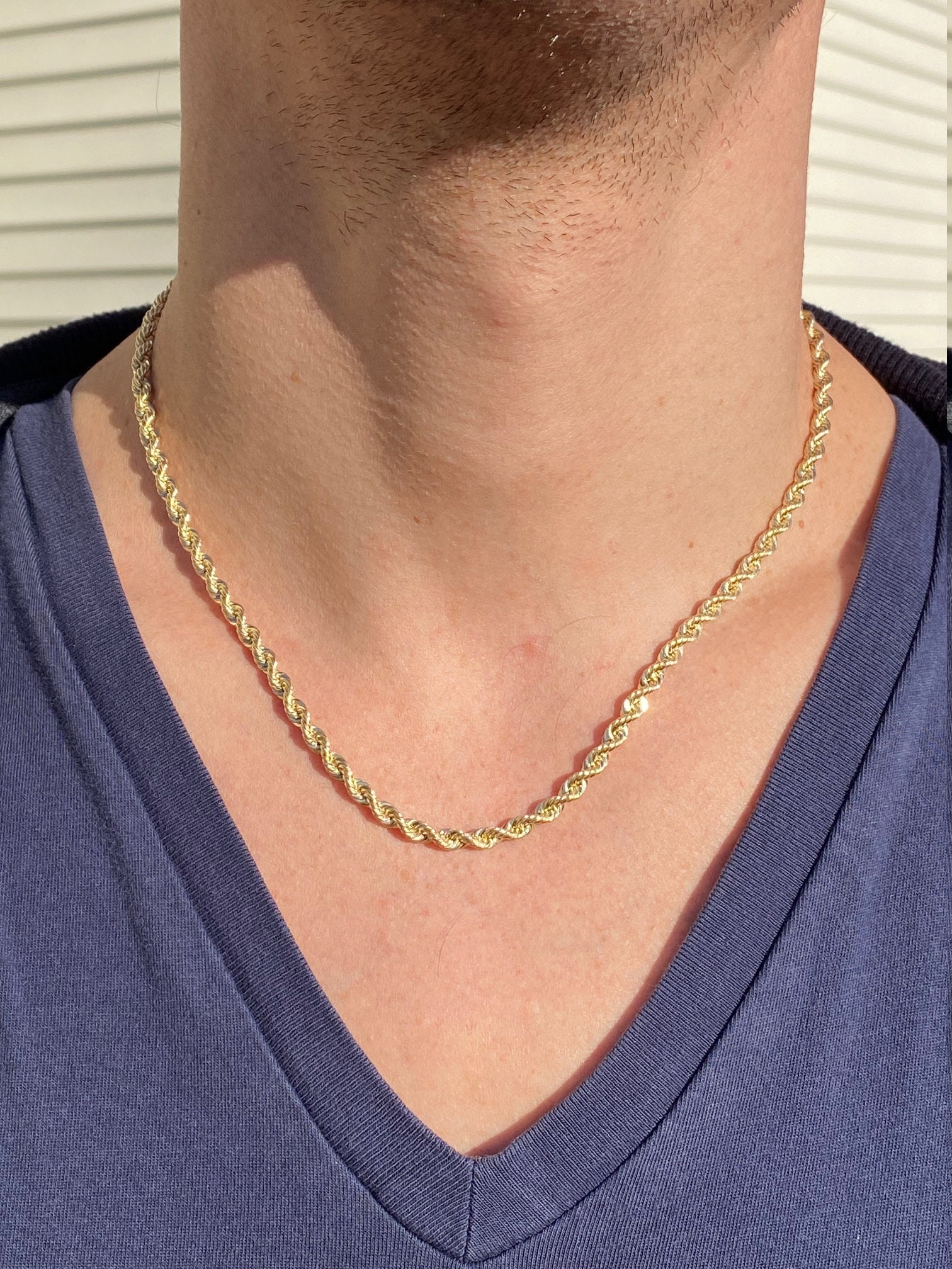 SOLD - The Monroe: Solid Diamond Cut Rope Chain in Yellow Gold - Image 4