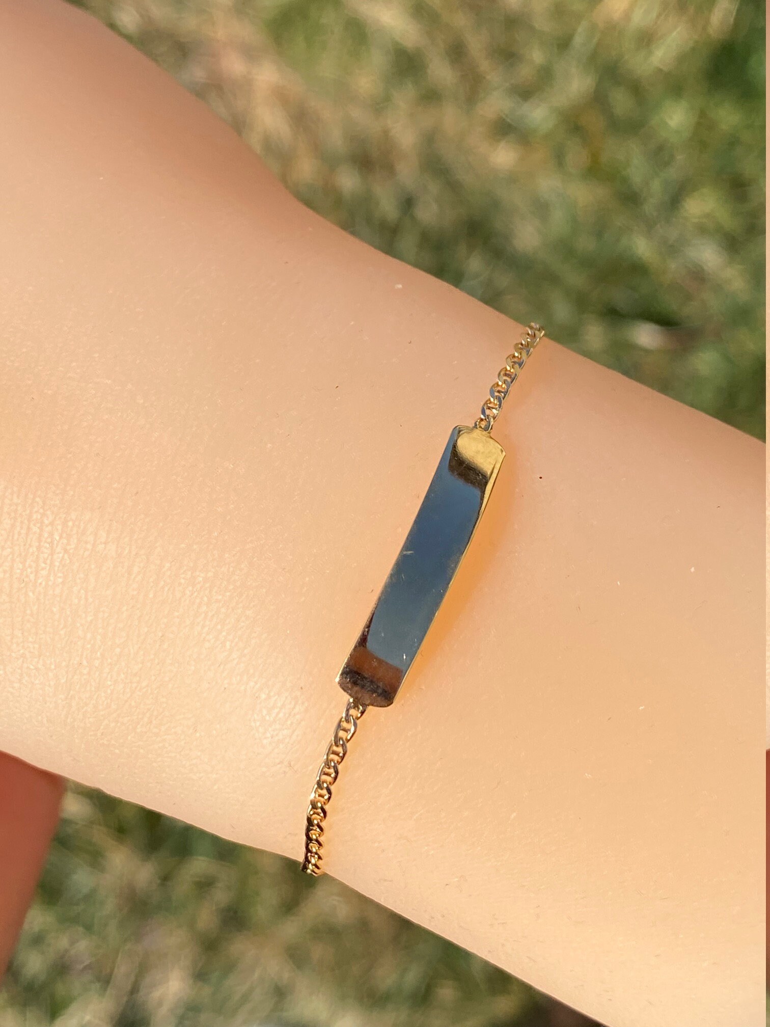 The Montz: Children's 6 Inch ID Bracelet in 14K Yellow Gold - Image 5