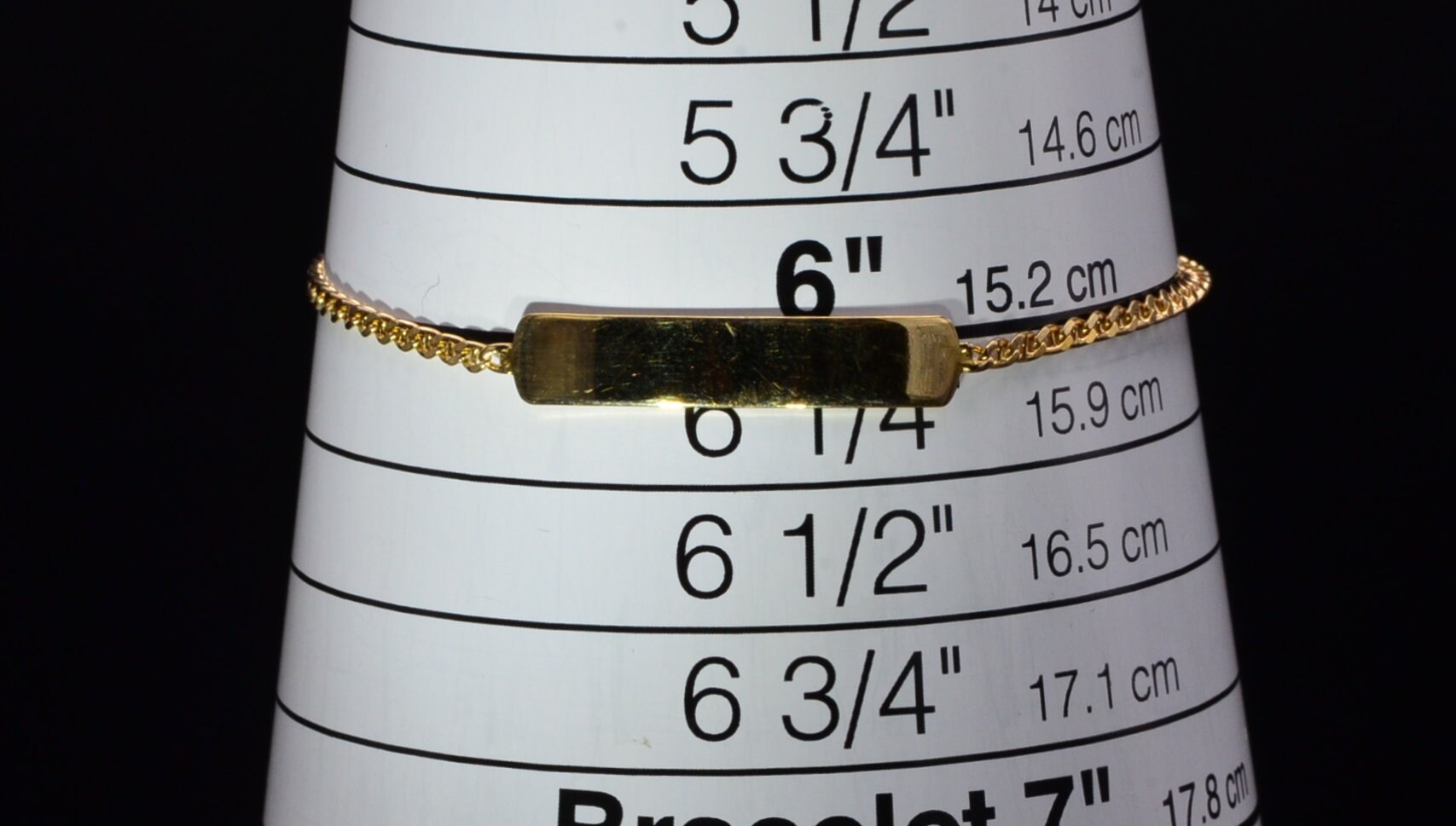 The Montz: Children's 6 Inch ID Bracelet in 14K Yellow Gold - Image 4