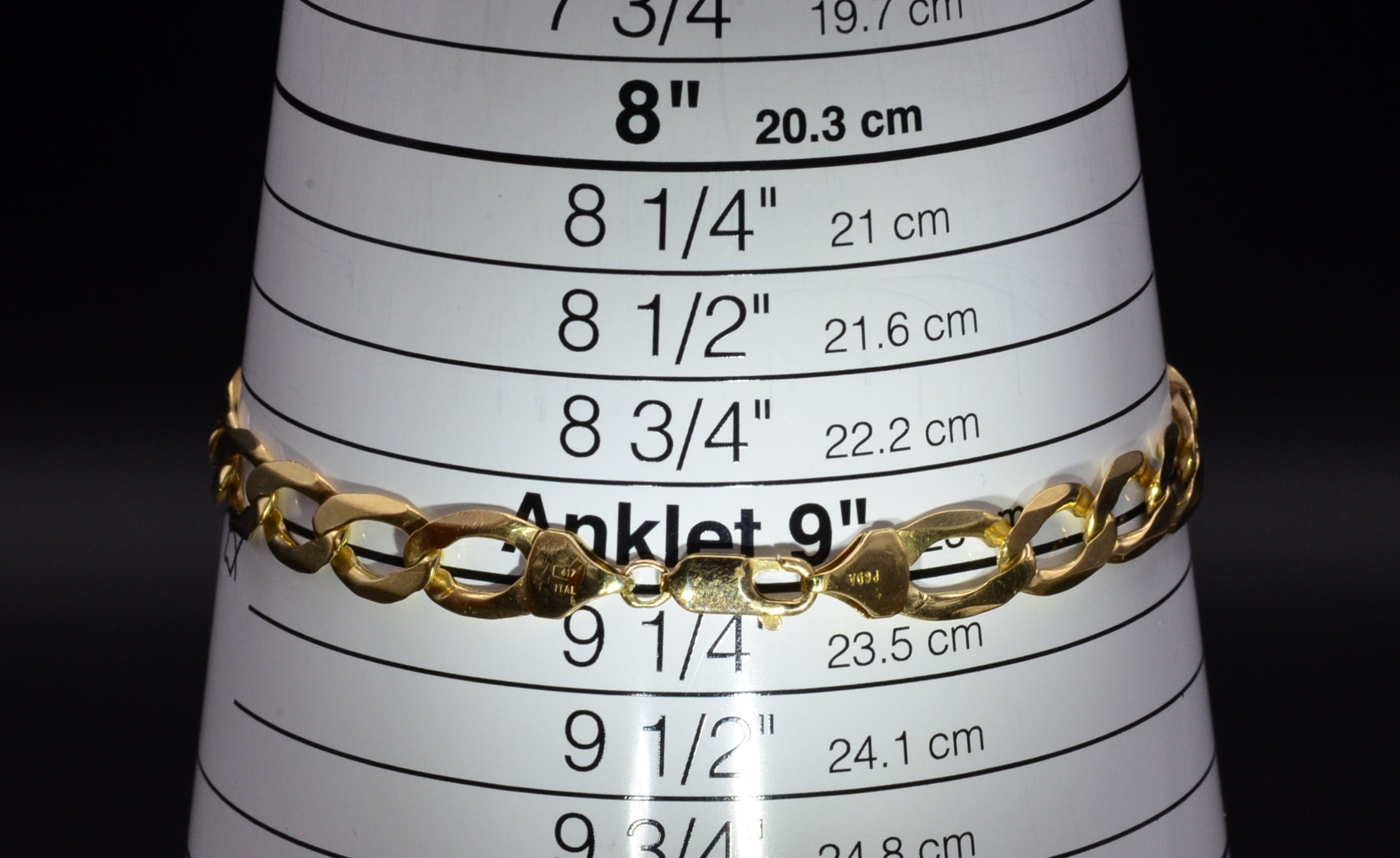 SOLD - The Panola: Ladies Italian Made 14K Yellow Gold Heart Chain - Image 4
