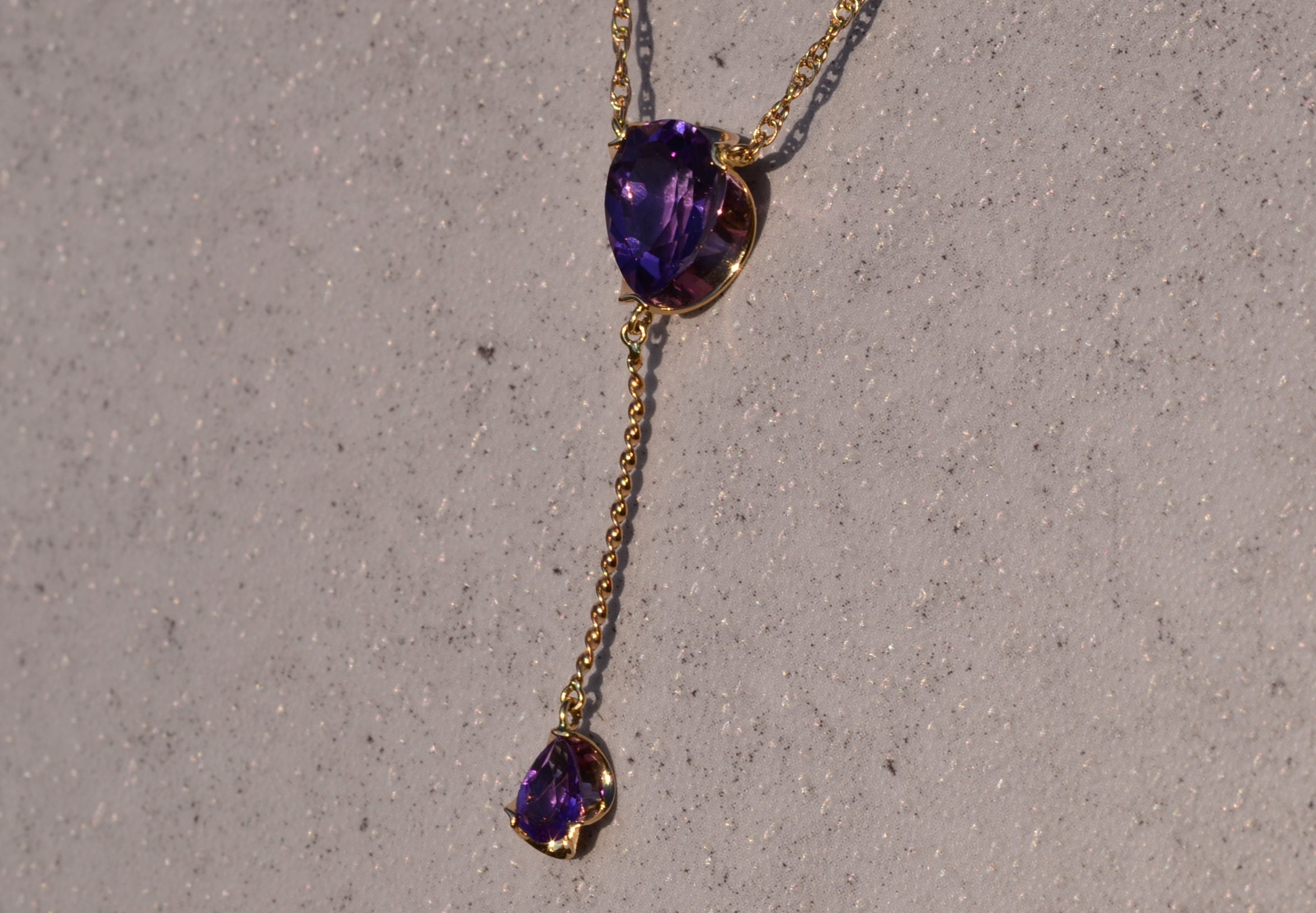 SOLD - The Gladstone Central: Mid Century Amethyst Dangler Necklace - Image 3