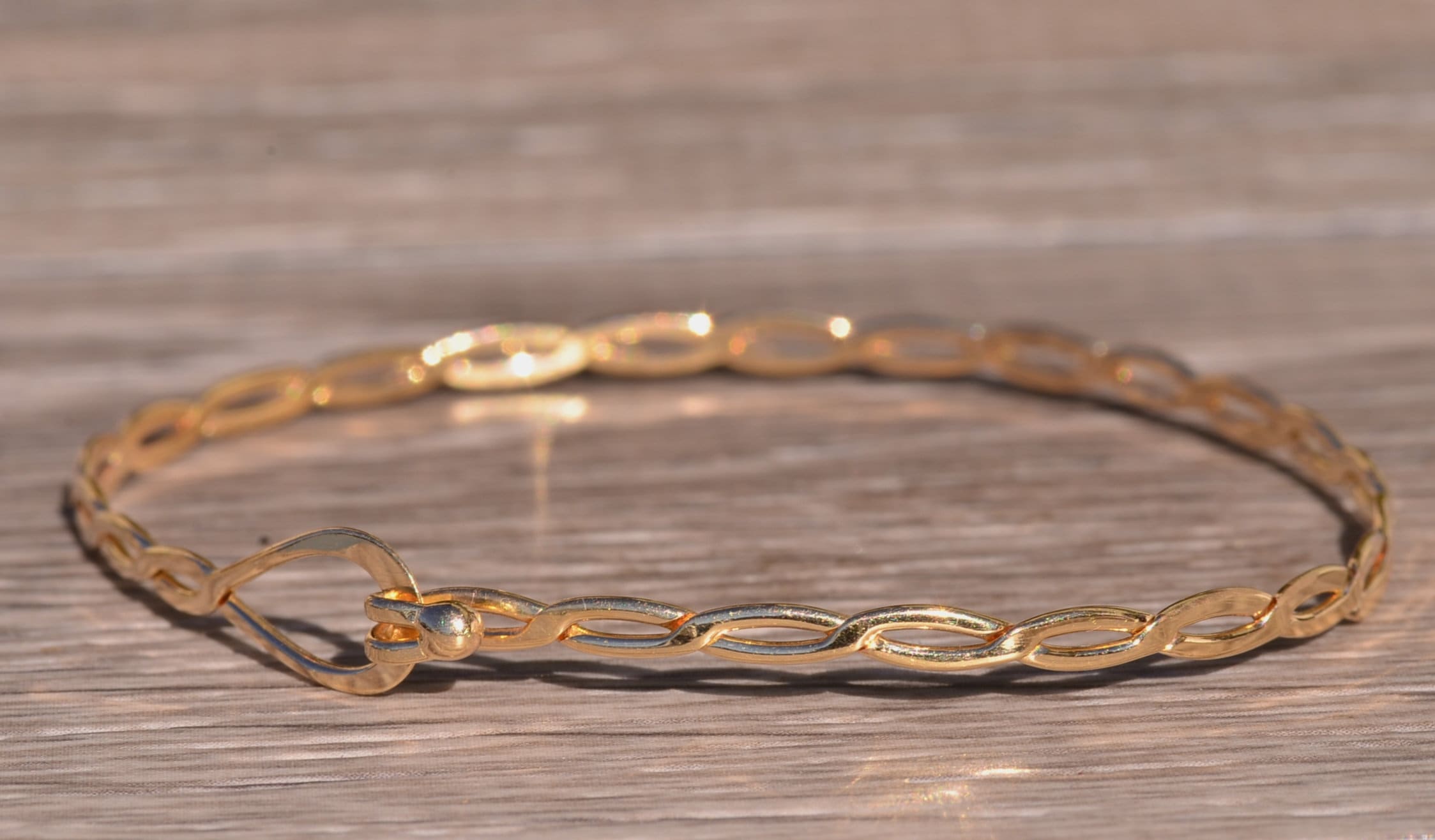 SOLD - The Hutto: Twisted Yellow Gold Bangle Bracelet - Image 3