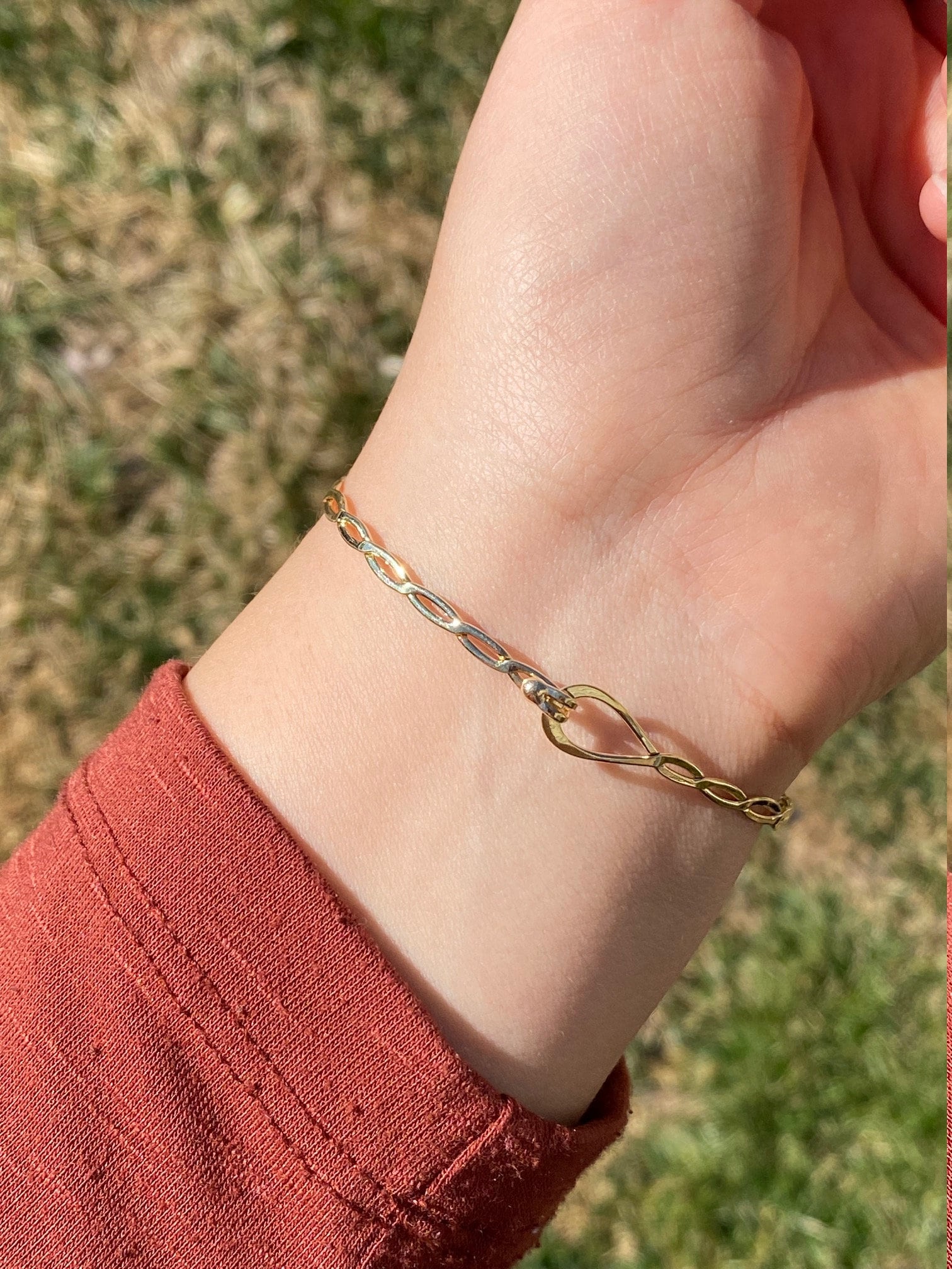 SOLD - The Hutto: Twisted Yellow Gold Bangle Bracelet - Image 9