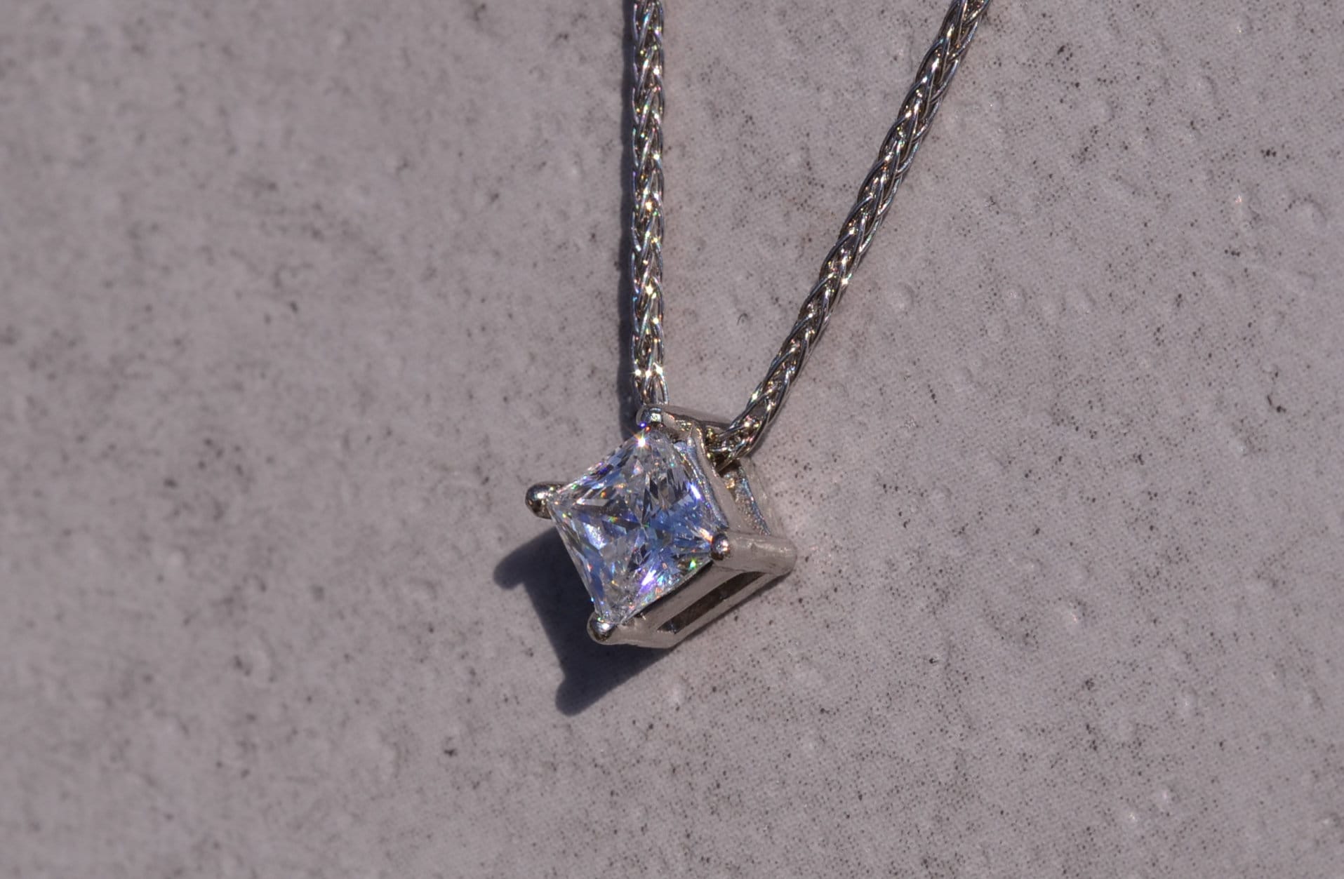 The Spicewood: Platinum Necklace With Solitaire CZ - Image 3