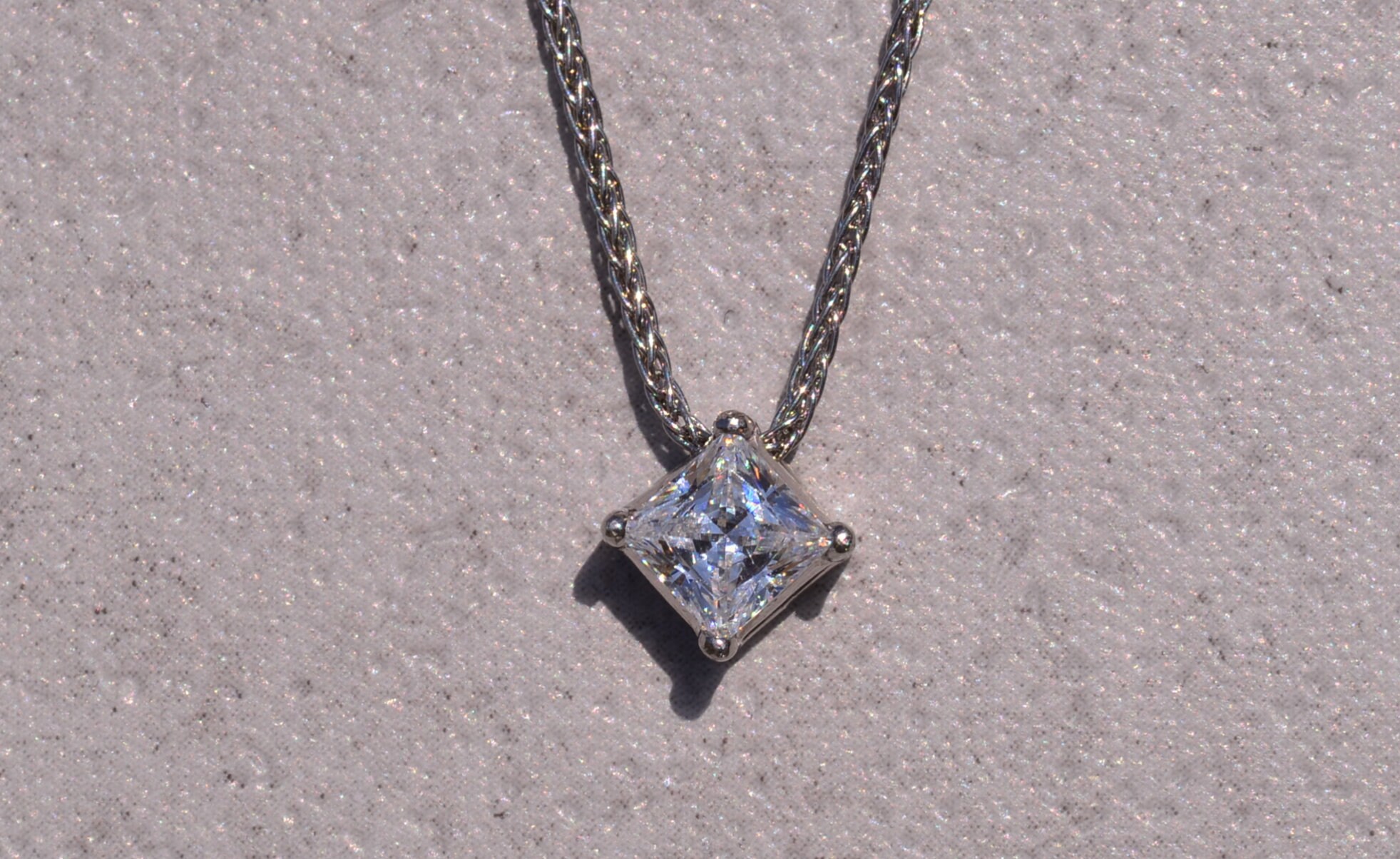 The Spicewood: Platinum Necklace With Solitaire CZ - Image 2