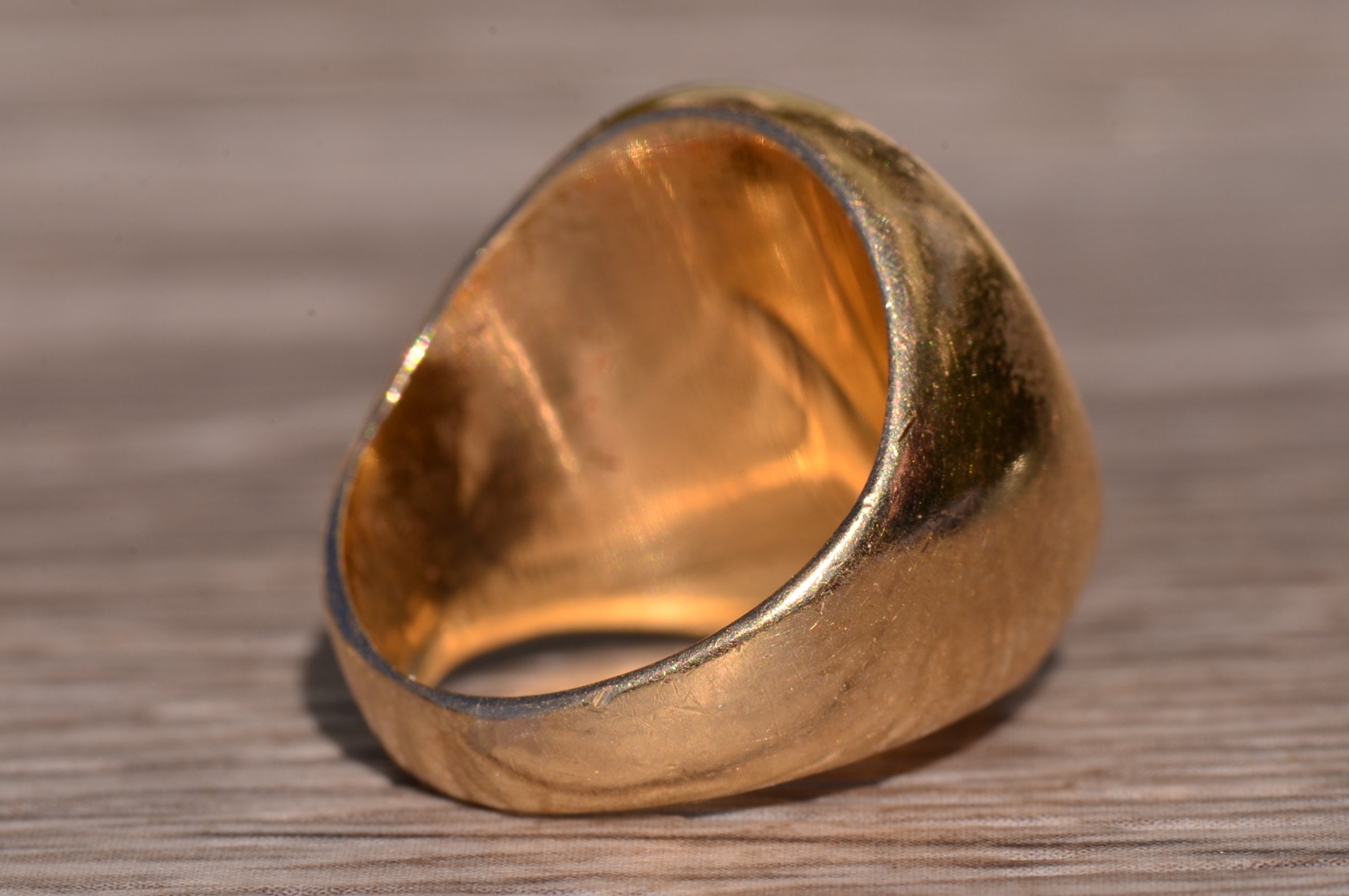 The Kendalia: Vintage Insignia Ring with Hand Engraved Lion In Crown - Image 5