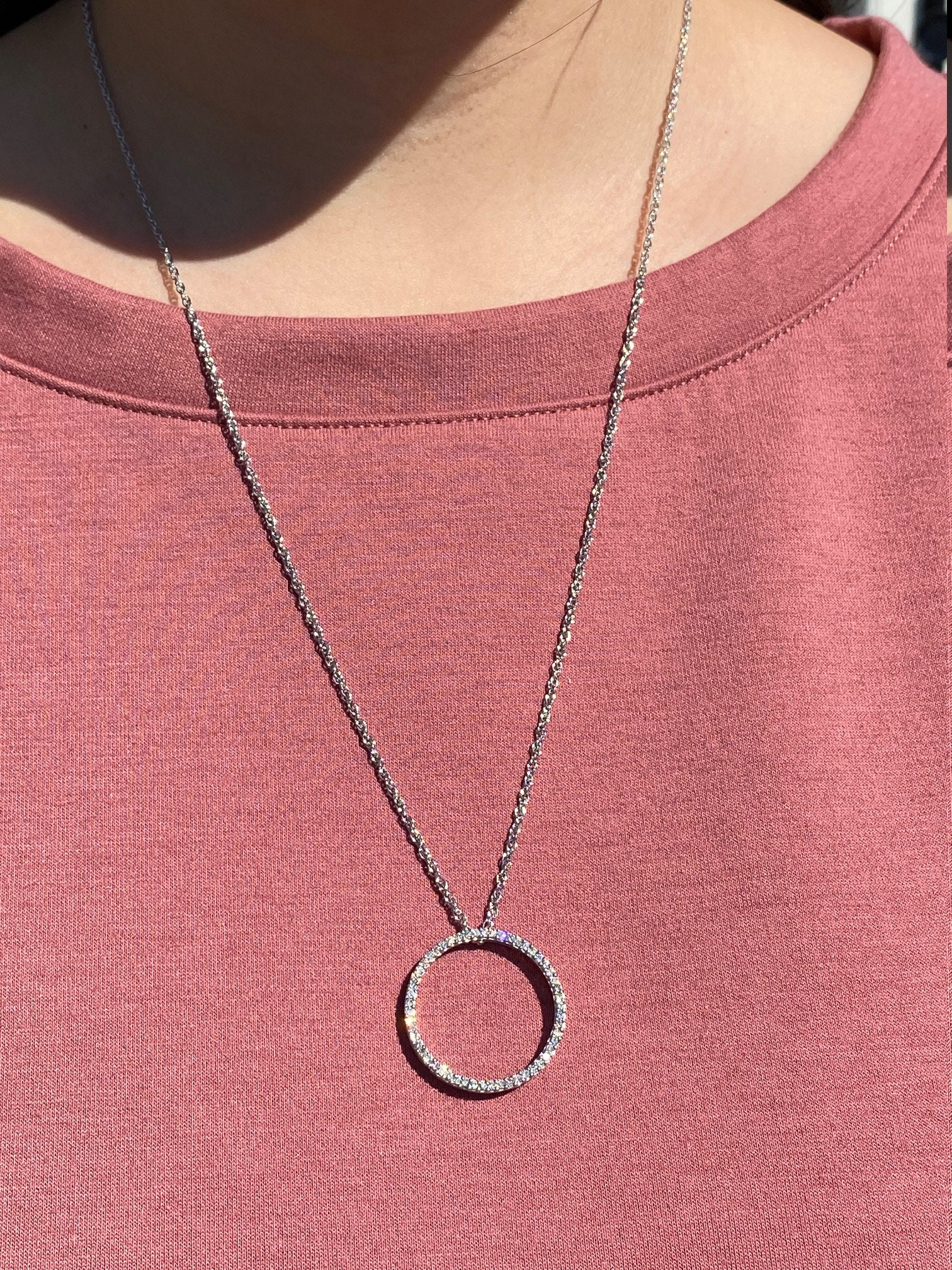 The Lakeway: White Gold Diamond Circle of Life Pendant - Image 4