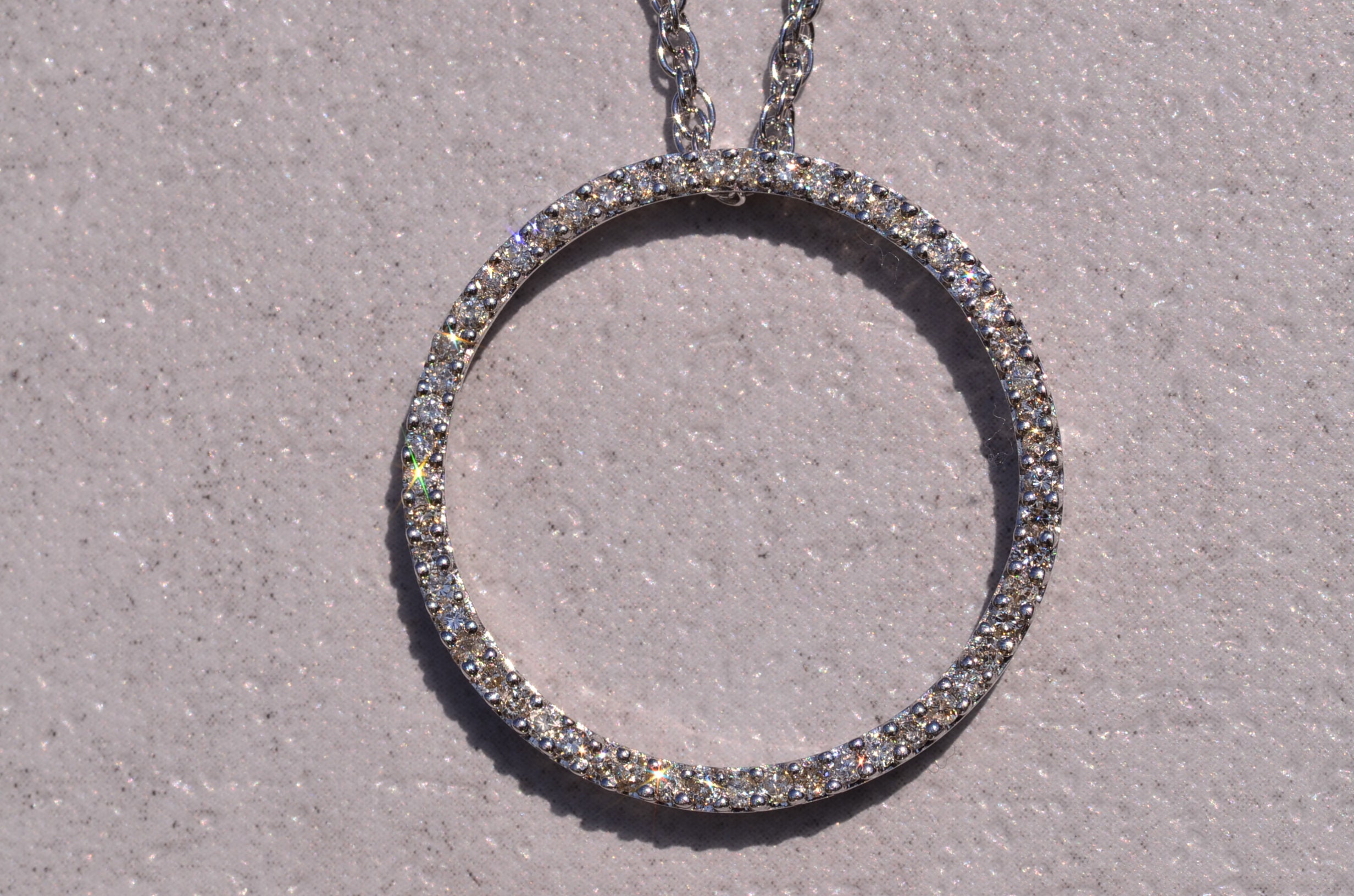 The Lakeway: White Gold Diamond Circle of Life Pendant - Image 2