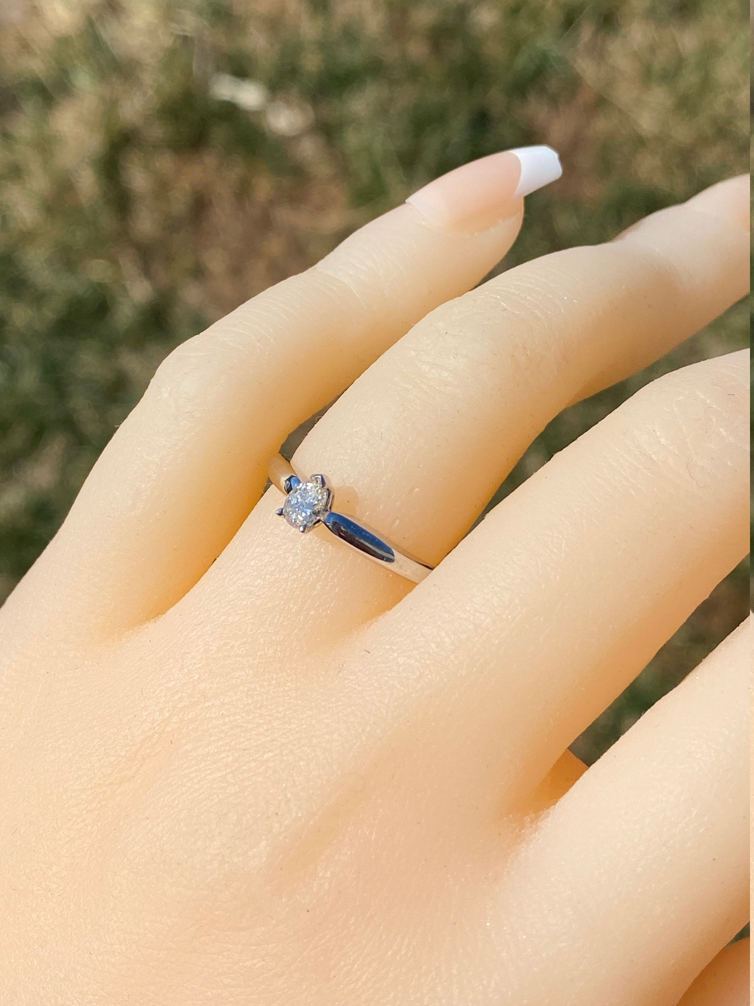 SOLD - The Broome: Pear Shaped Diamond Solitaire Engagement or Promise ring in White Gold - Image 9