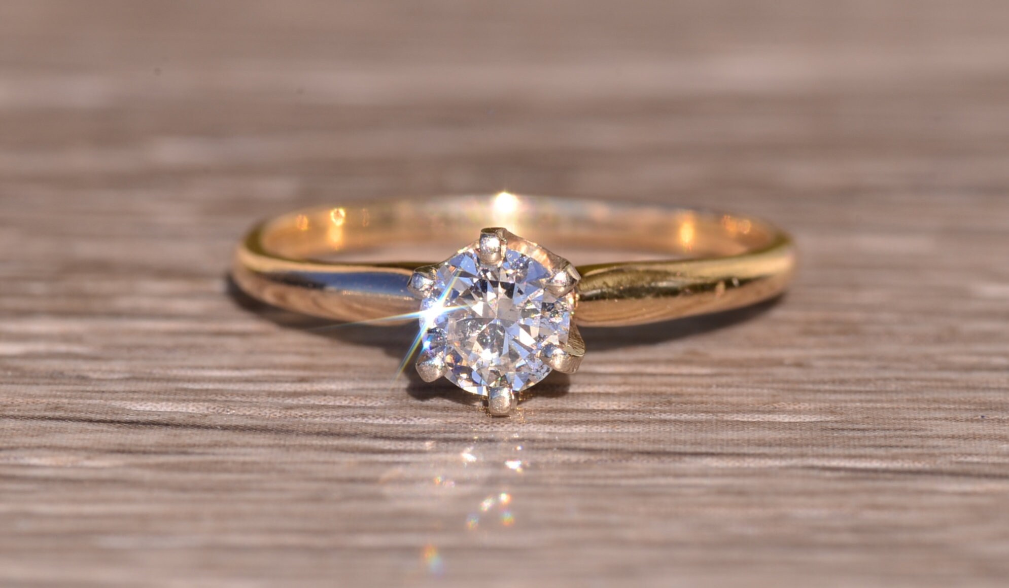 The Dulzura: Old European Cut Diamond Engagement Ring in Yellow Gold - Image 7