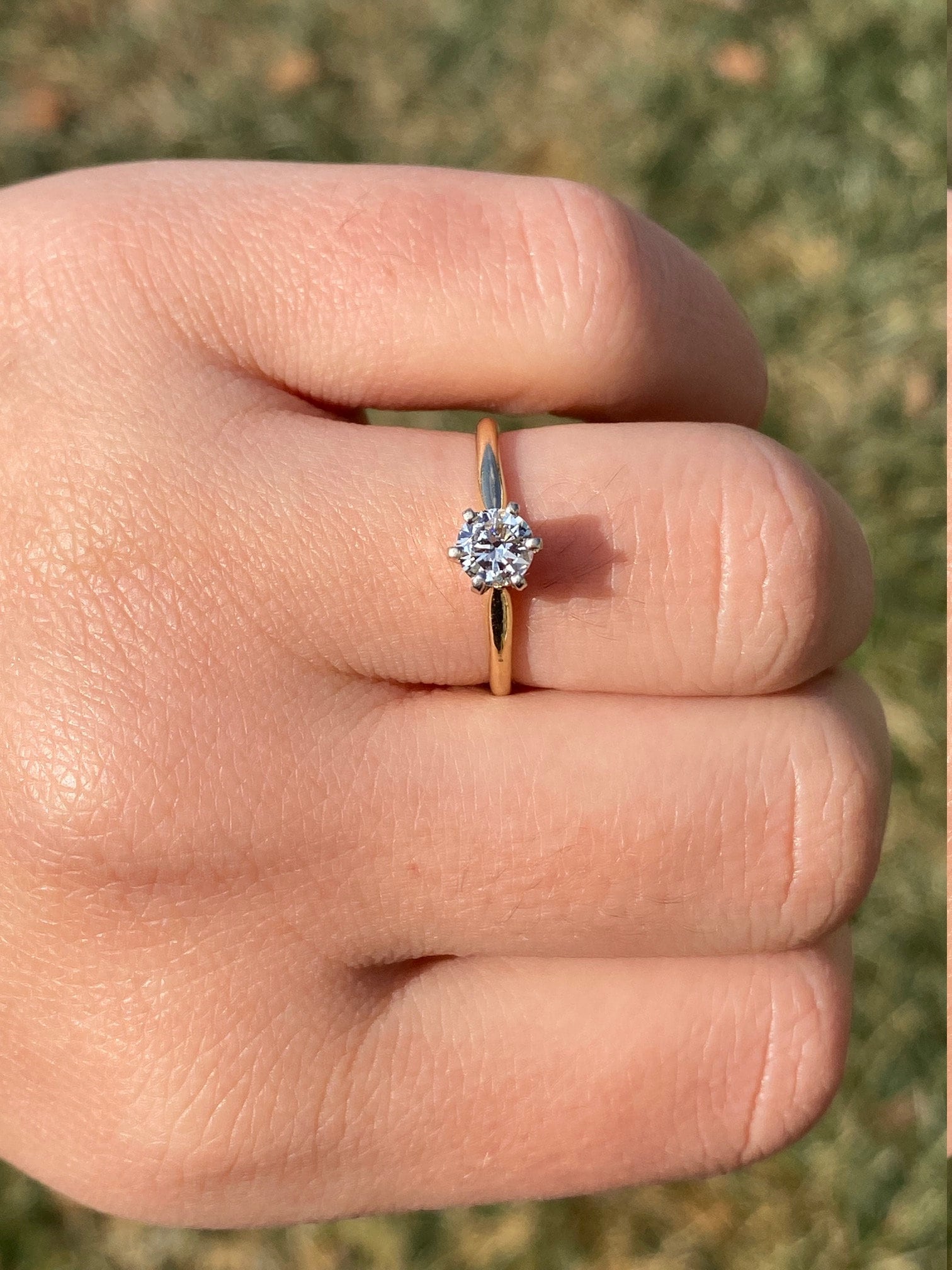 The Dulzura: Old European Cut Diamond Engagement Ring in Yellow Gold - Image 10